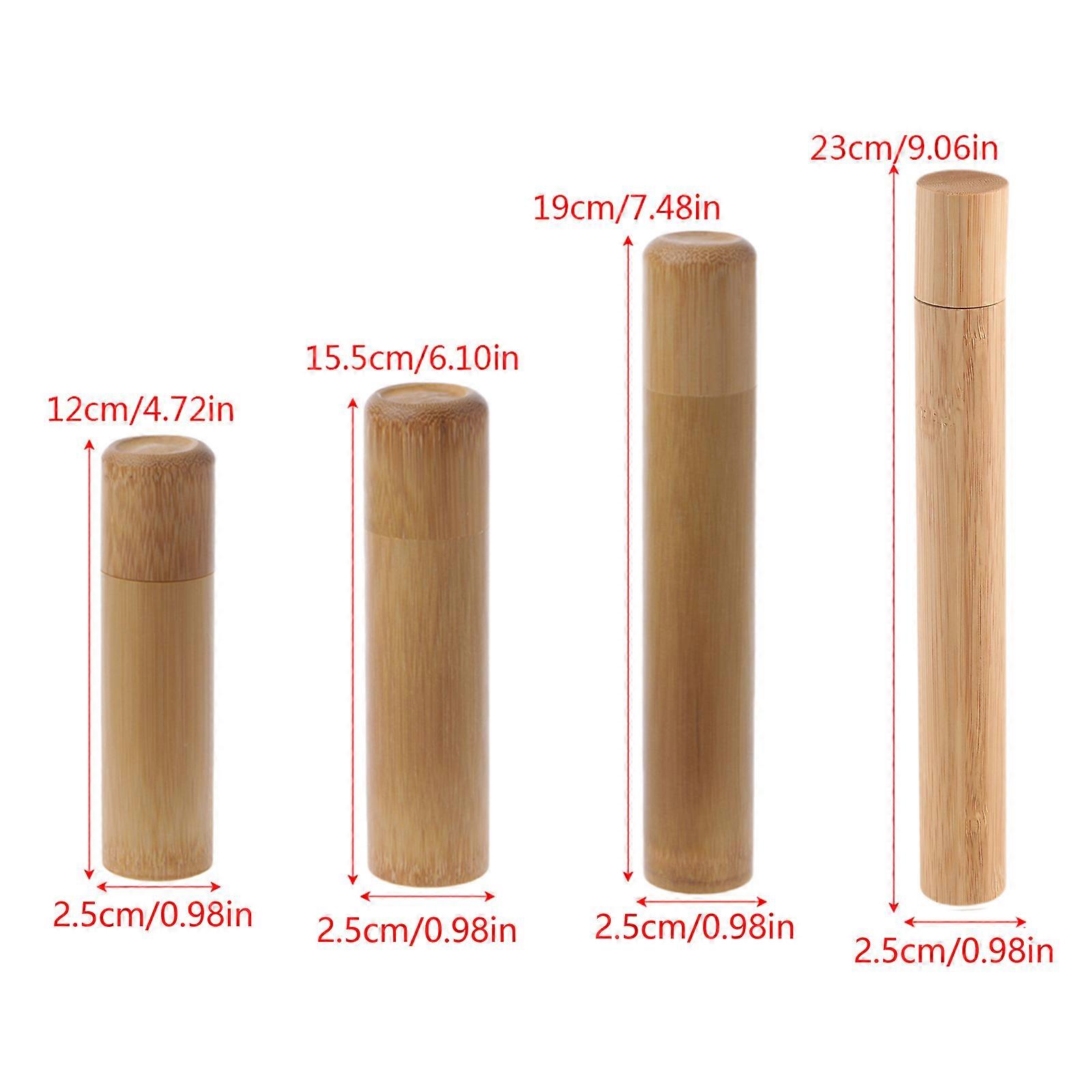 Bamboo Tube Tea Box Airtight Small Container Spices Storage Jar With Lid 4 Size 23cm Dark Khaki