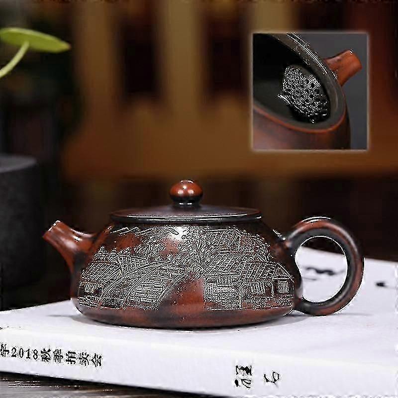 Electric Kettles Boutique Raw Ore Stone Scoop Tea Pot Yixing Purple Clay Teapots Handmade Ball Hole Filtration