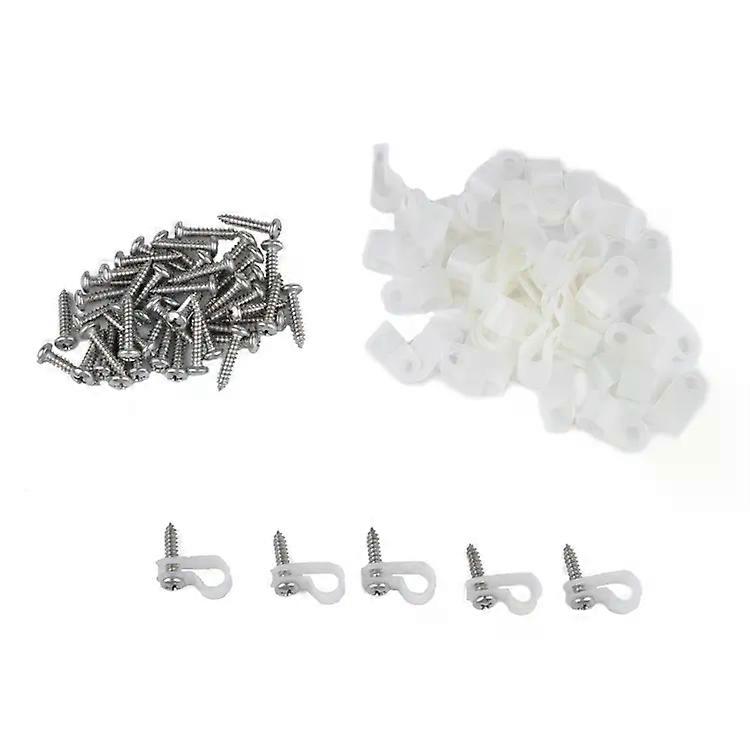 Rope Light Mounting Clips-50 PCS R-Style with Stainless Screws & Markers