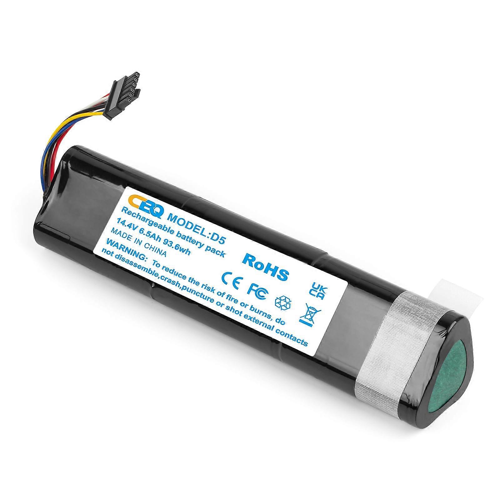Upgrade Replacement For D3 D4 D5 D6 D7 Battery For D3 D4 D5 D6 D7 Robotics Vacuum Cleaners Li-Ion 14.4V 6500mAh Black