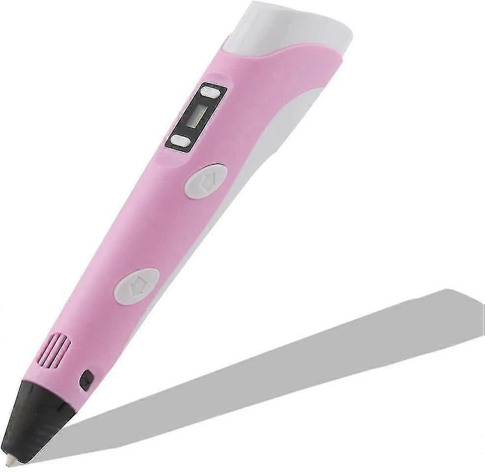 Smart 3d Pen With Led Display, 3d Printing Pen With Usb Charging, 20 Colors Pla Filament Refills, Compatible Pla And Abs (pink)
