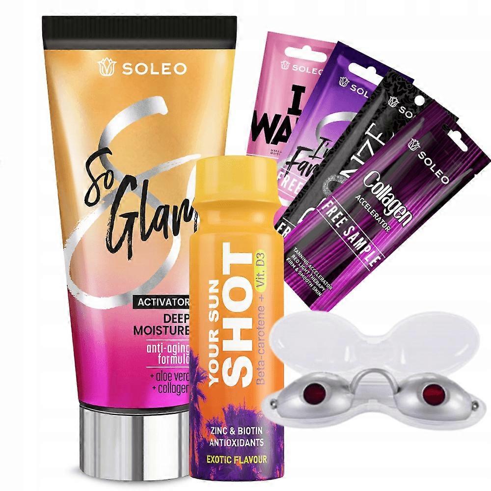 Soleo So Glam 150ml selvbruneraccelerator + freebies