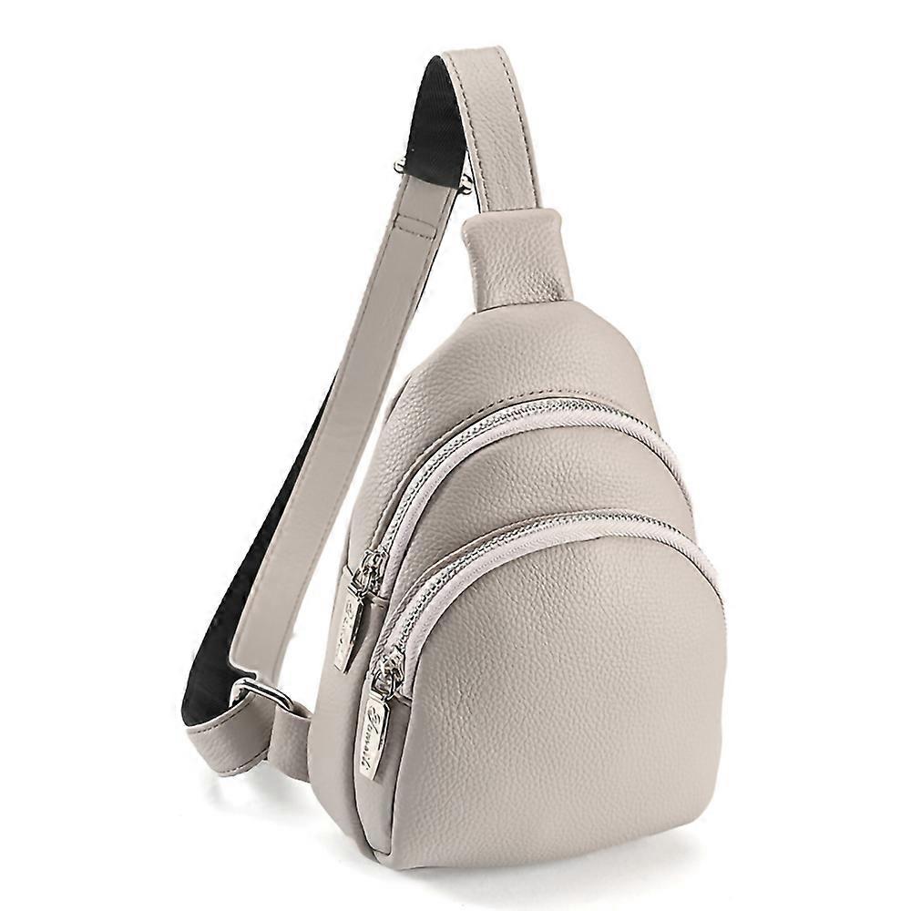 大容量の用途の広いクロスボディバッグ-グレー