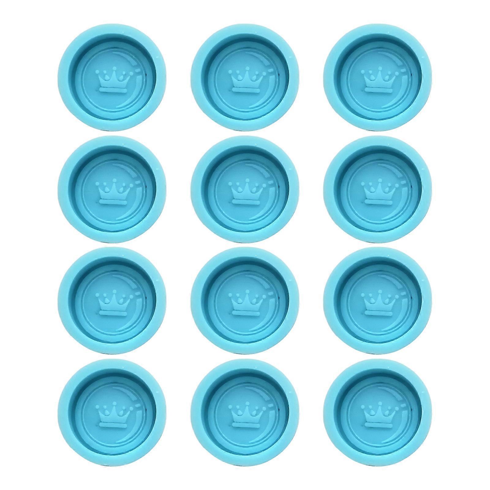 12 stk DIY International Skak Form Epoxy Harpiks Form Checkers Silikone Skimmelsvamp Blå