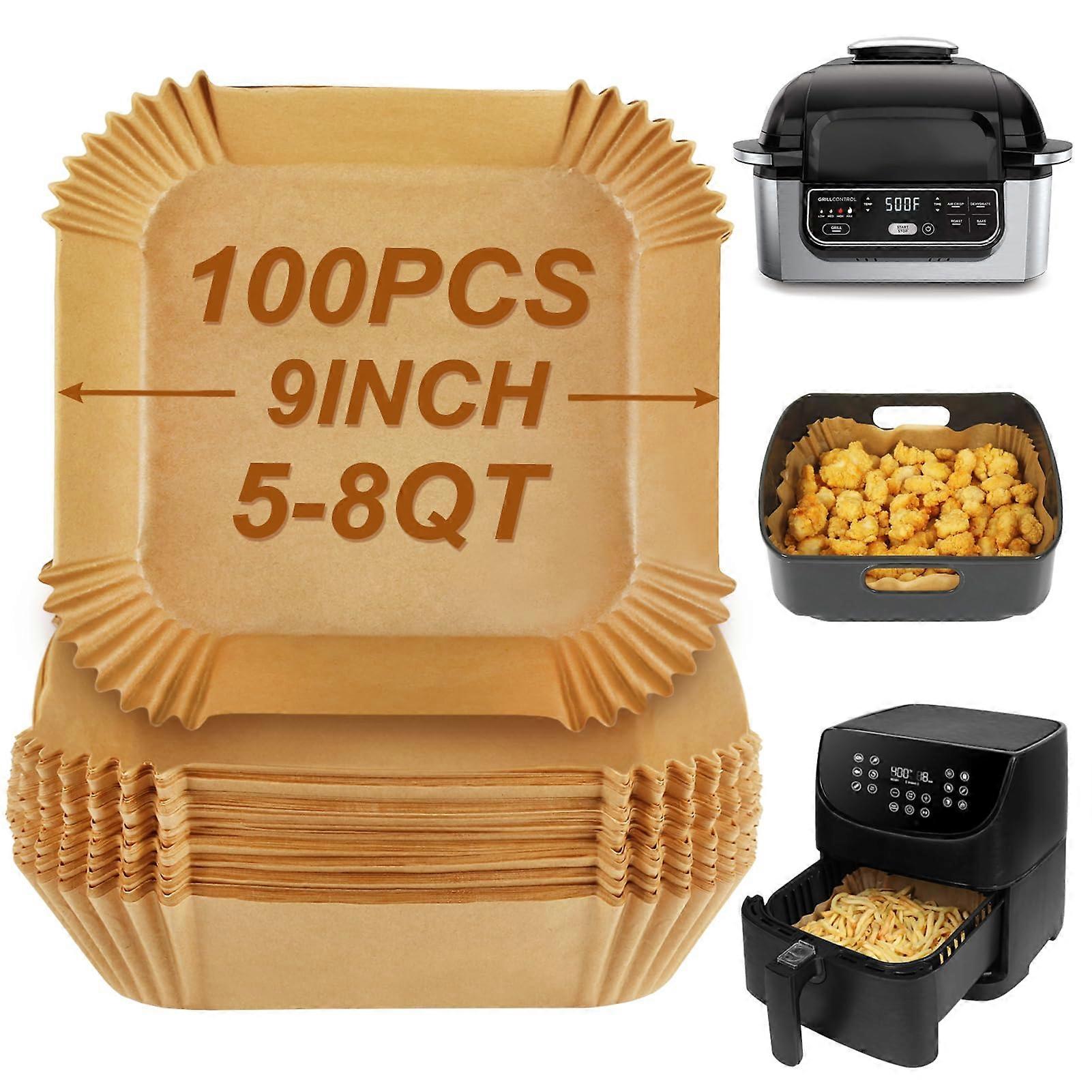 Air Fryer Sheets Liners For Ninja AG301 AF141 4-In-1, 9-In Parchment Paper Filters For 5-8 Qt, for Ninja Foodi Grill 100Pack