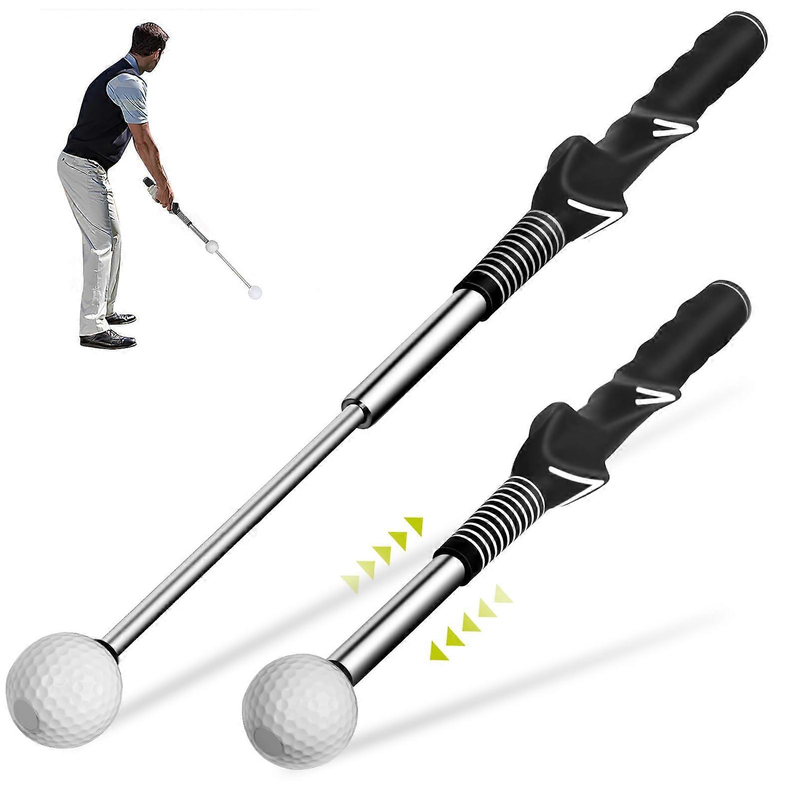 Retractable Golf Swing Aid for Speed Training, Indoor/Outdoor Rhythm Click Trainer, Adjustable Length, Lightweight Design