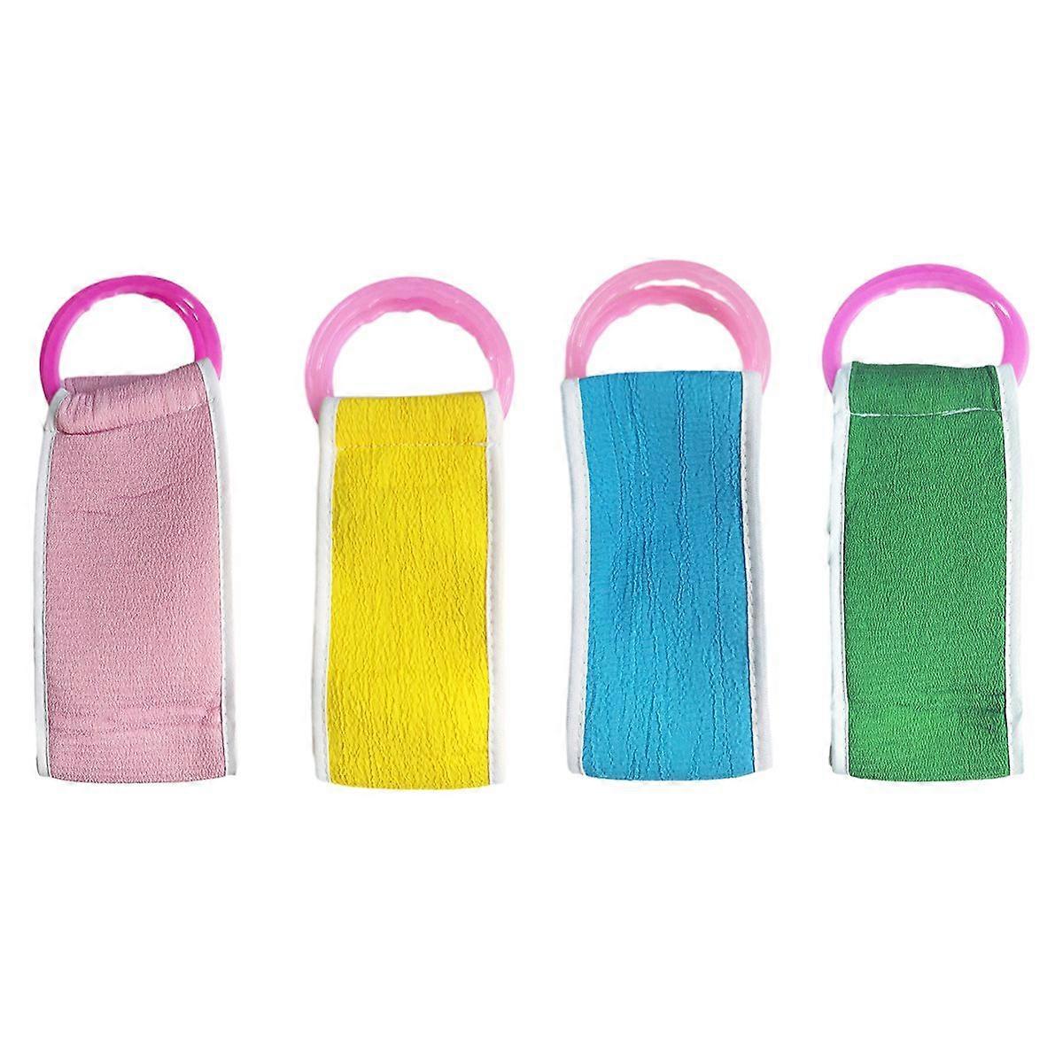 3-Pack Bath Towels with Double-Sided Back Scrubbing Strips