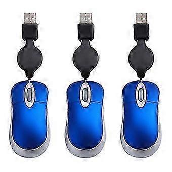 3PCS Wired Mouse Retractable Mouse Corded Mouse Mini Mouse USB Optical Mouse Wired Mouse for Comput