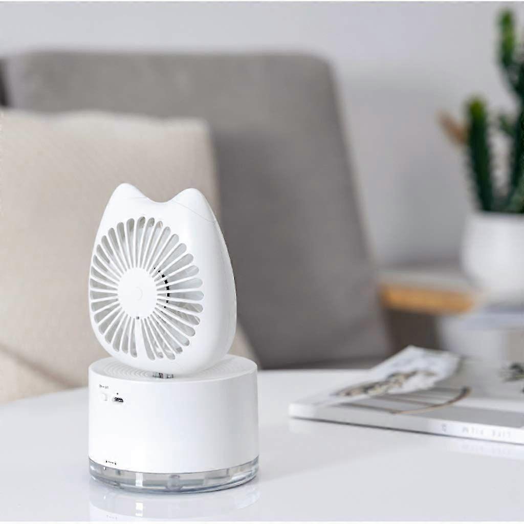 Mini Desk Cooling USB Rechargeable Fan (White)