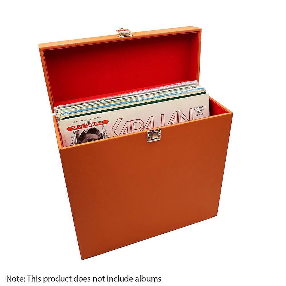 Vinyl Record Storage Box Portable Vinyl Record Storage and Carrying Case with Lids and Handle Dustproof Moisture-proof Fits All Standard Records 33 1