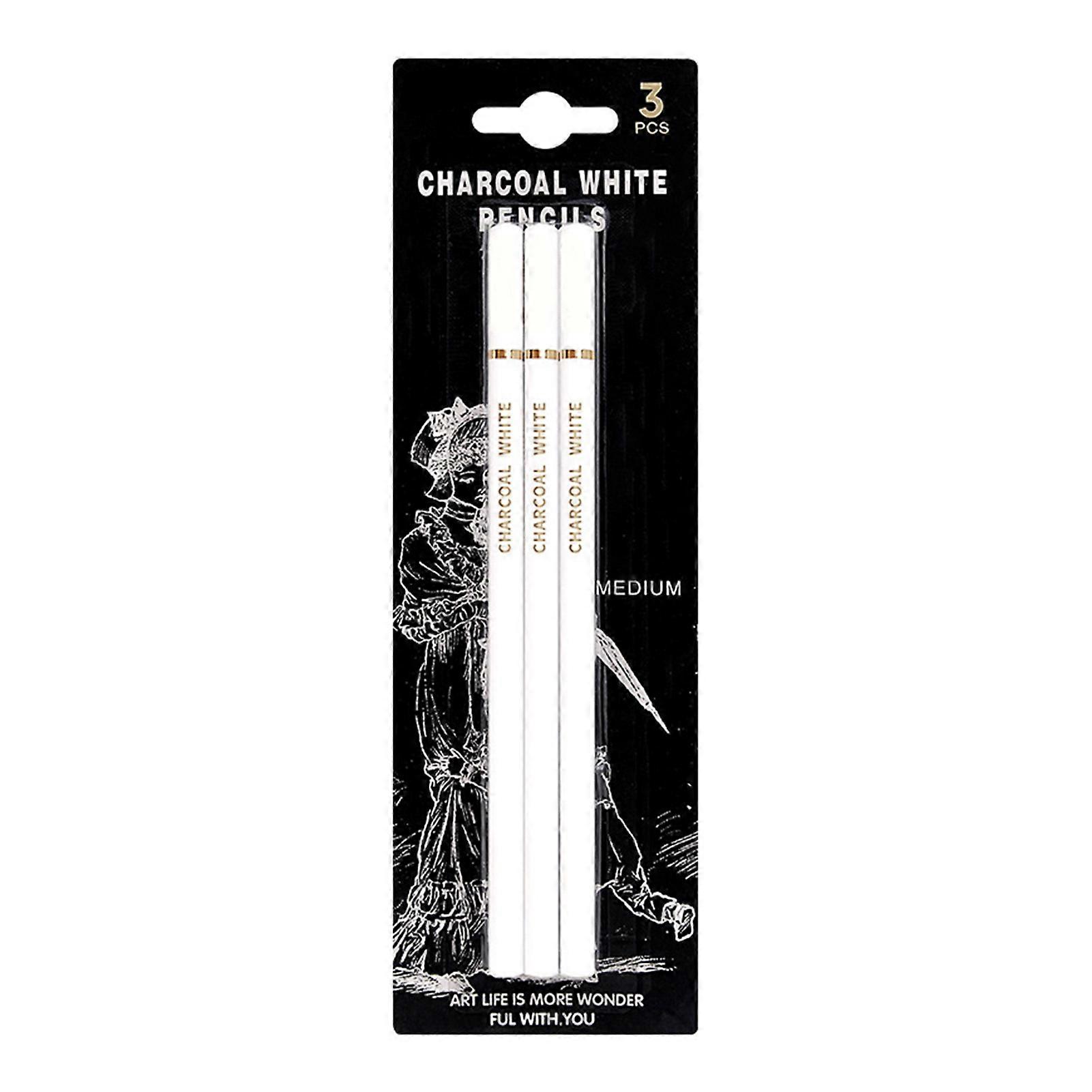 3pcs Charcoal Pencil Set Professional Artist Multipurpose Smoothly Pencils for Drawing Sketching Shading