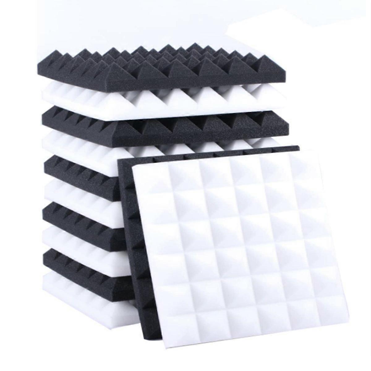 24 Pack Sound Proof Foam Panels,Acoustic Foam Panels High Density Sound Absorption Pyramid Studio Treatment Wall Panels