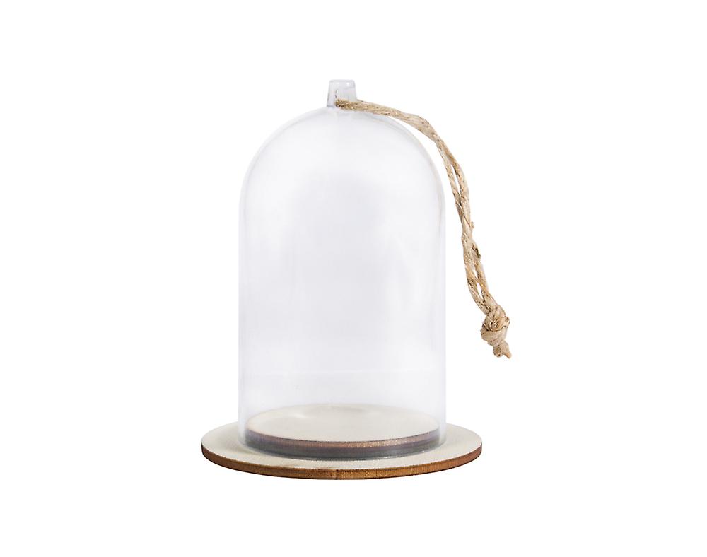 Littlecraftybugs Tall Plastic Bell Jar Cloche With Jute Cord For Crafts 9Cm