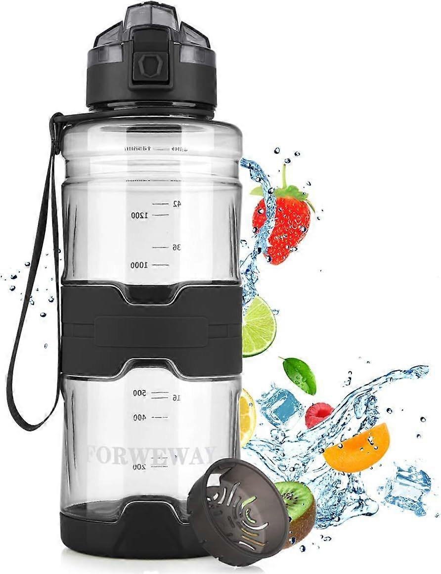 Sports Water Bottles BPA-Free 1500ml Large Water Bottle Tritan Leakproof Plastic Water Bottle with Filter Reusable Big Drink Water Bottles Durable for