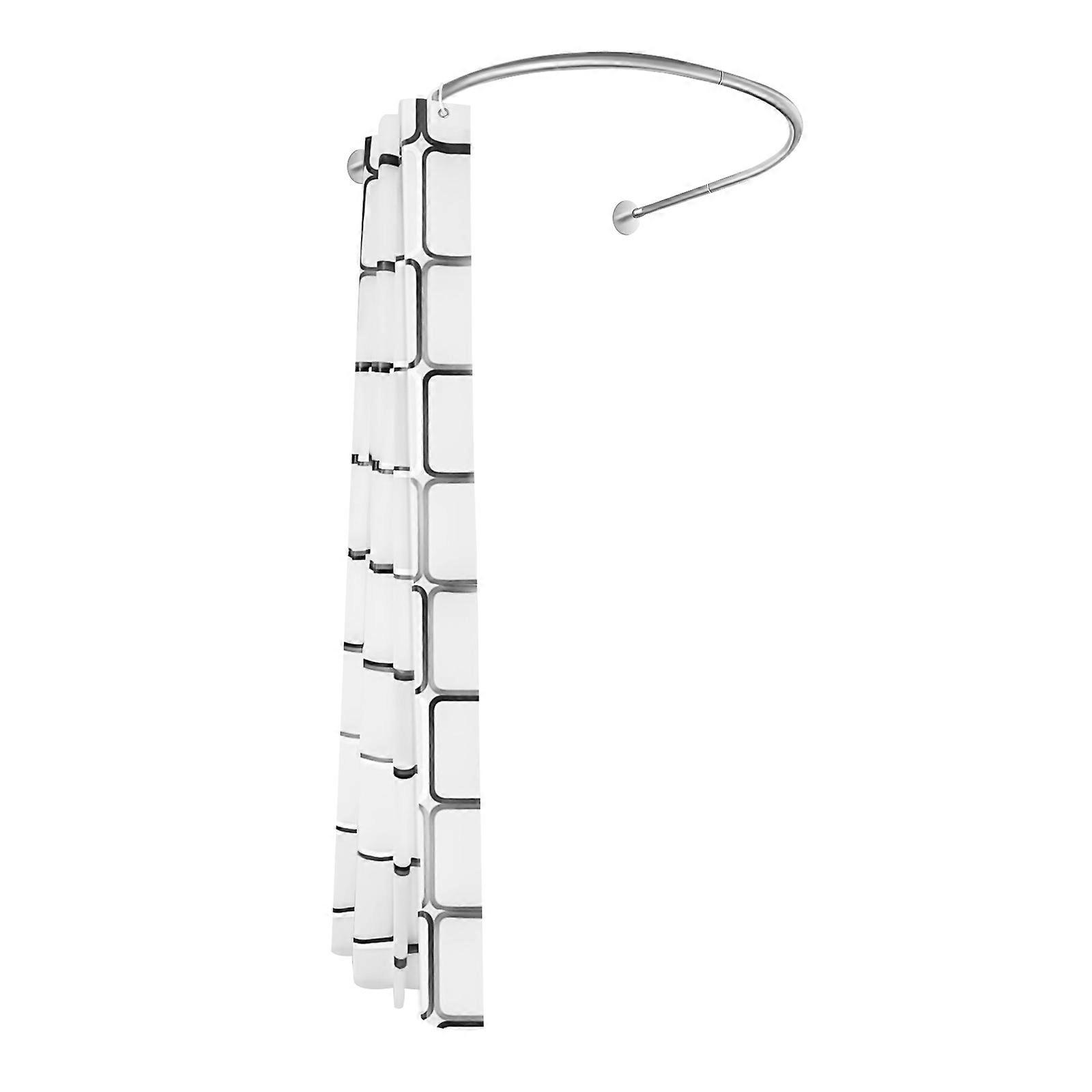 Ensemble de tringle de rideau de douche sans perçage en acier inoxydable argenté - 0,9-1,3 m réglable en forme de U, capacité de 20 kg pour salle de bain et balcon, paquet de 1