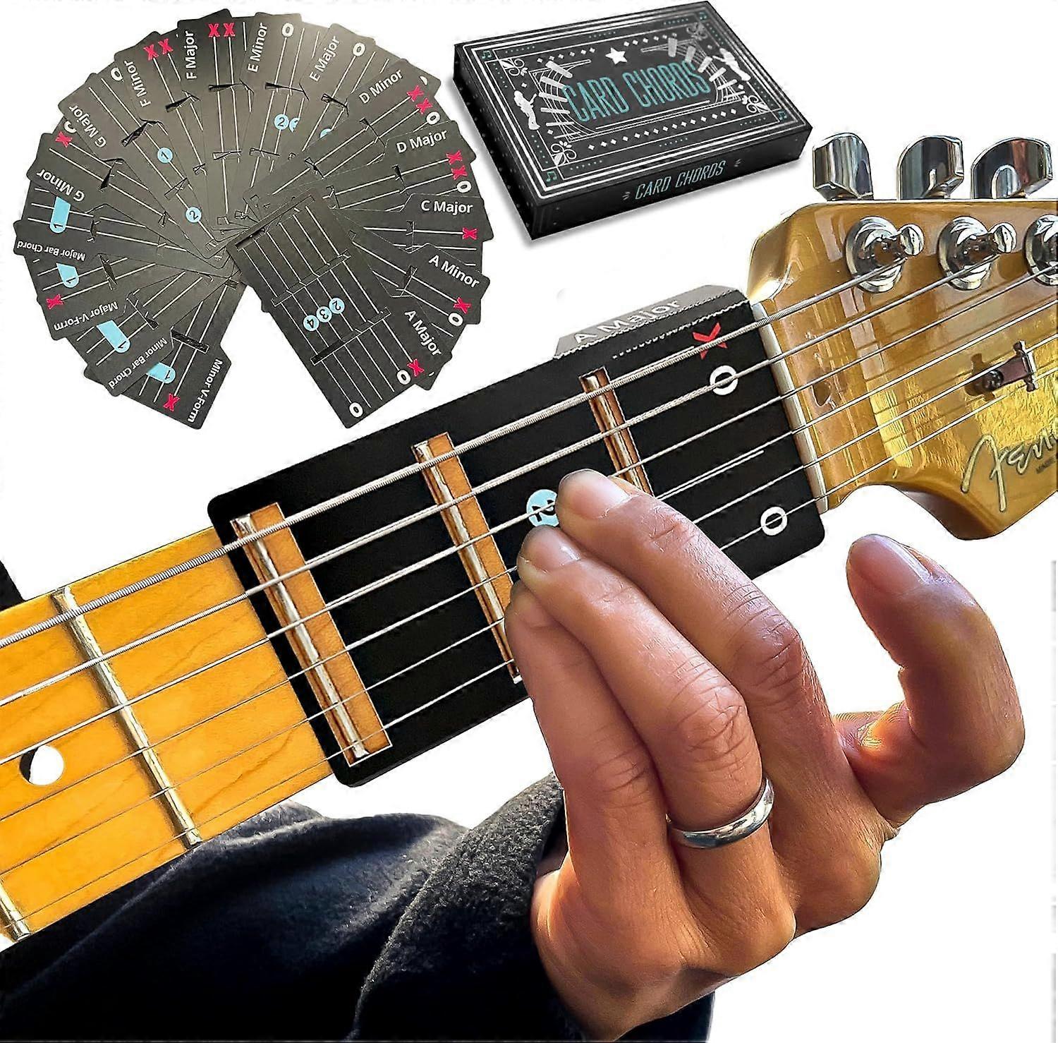 Learn Guitar in Minutes Deluxe Edition with Case Card Chords (Fits All Guitars) GUITAR CHORDS allow you to PLAY the ACOUSTIC or ELECTRIC Guitar while