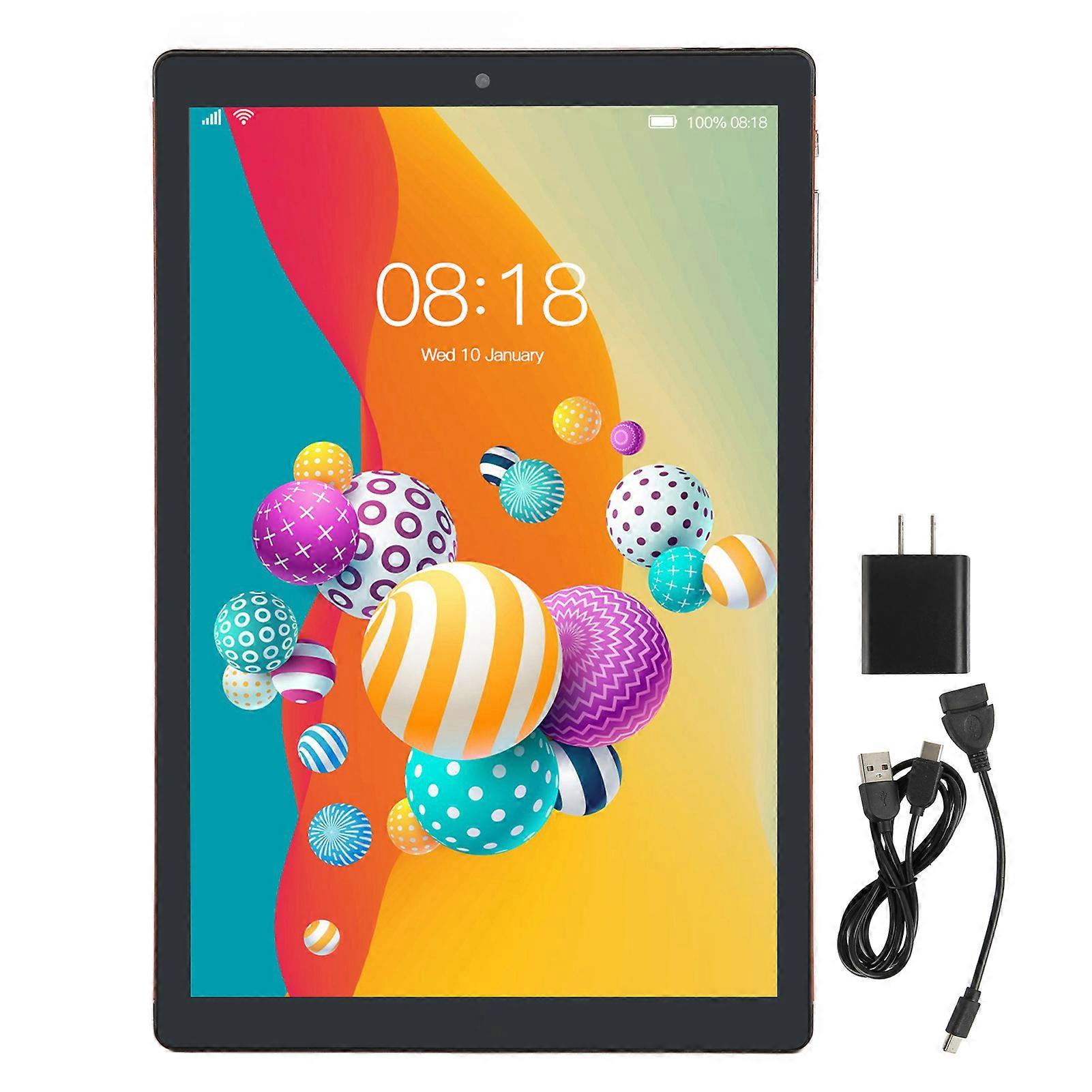 10.1in for Android12 Orange 5G WiFi Calling 6GB 128GB Dual Cameras 1960x1080 10 Cores 8800mAh Battery Tablet