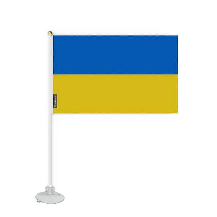 Mini Flag of Ukraine – Suction Cup – 14 x 21 cm – For Smooth Surface – Polyester – 1 piece