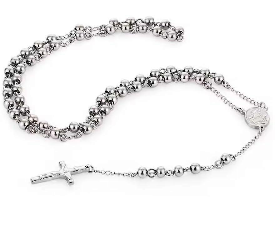 Material: Stainless Steel, Metal Beads Size: 6mm Chain 82.6cm Length: Easy To Match With Any Outfit