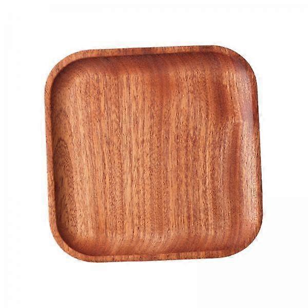 2x木製サービングプラッターフードフルーツスナックパン用のお手入れが簡単な木製トレイ