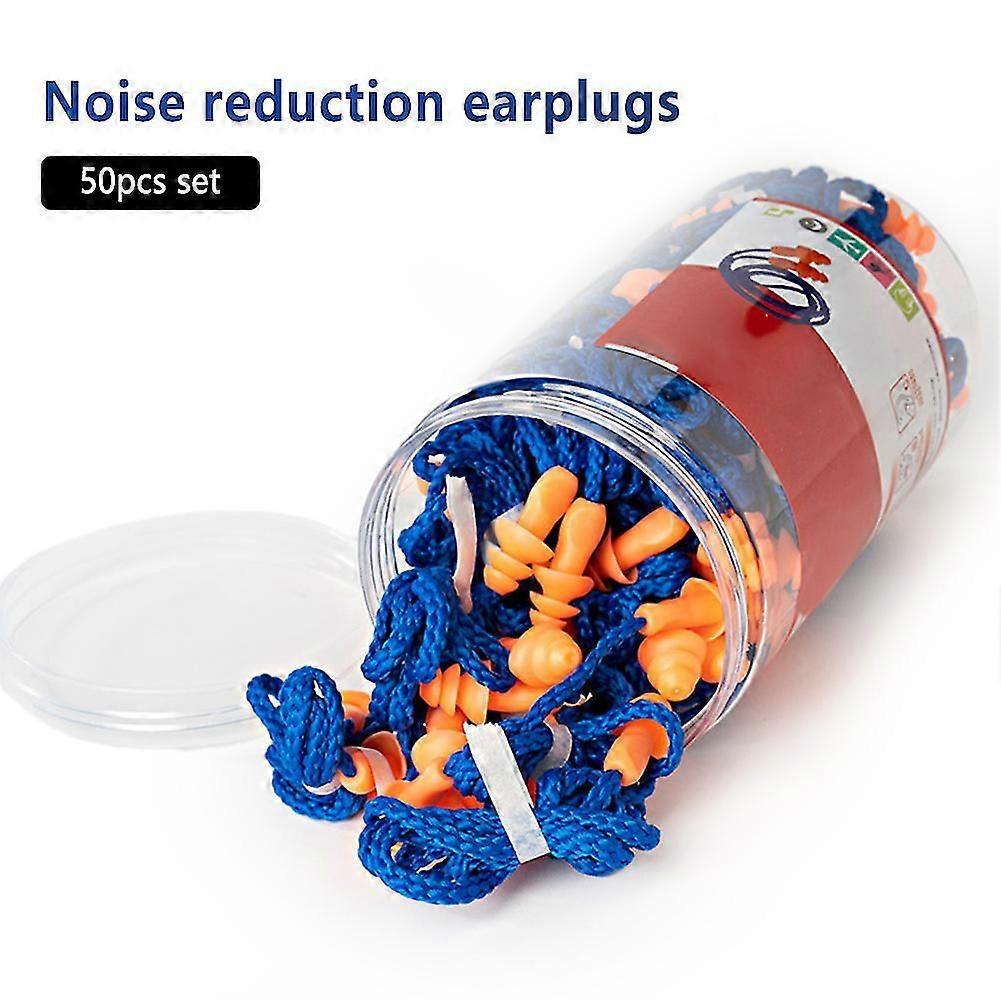 50 Pairs Christmas Tree Shape Earplugs with Rope Lightweight Noise-Canceling Earplugs for Student Study Trip