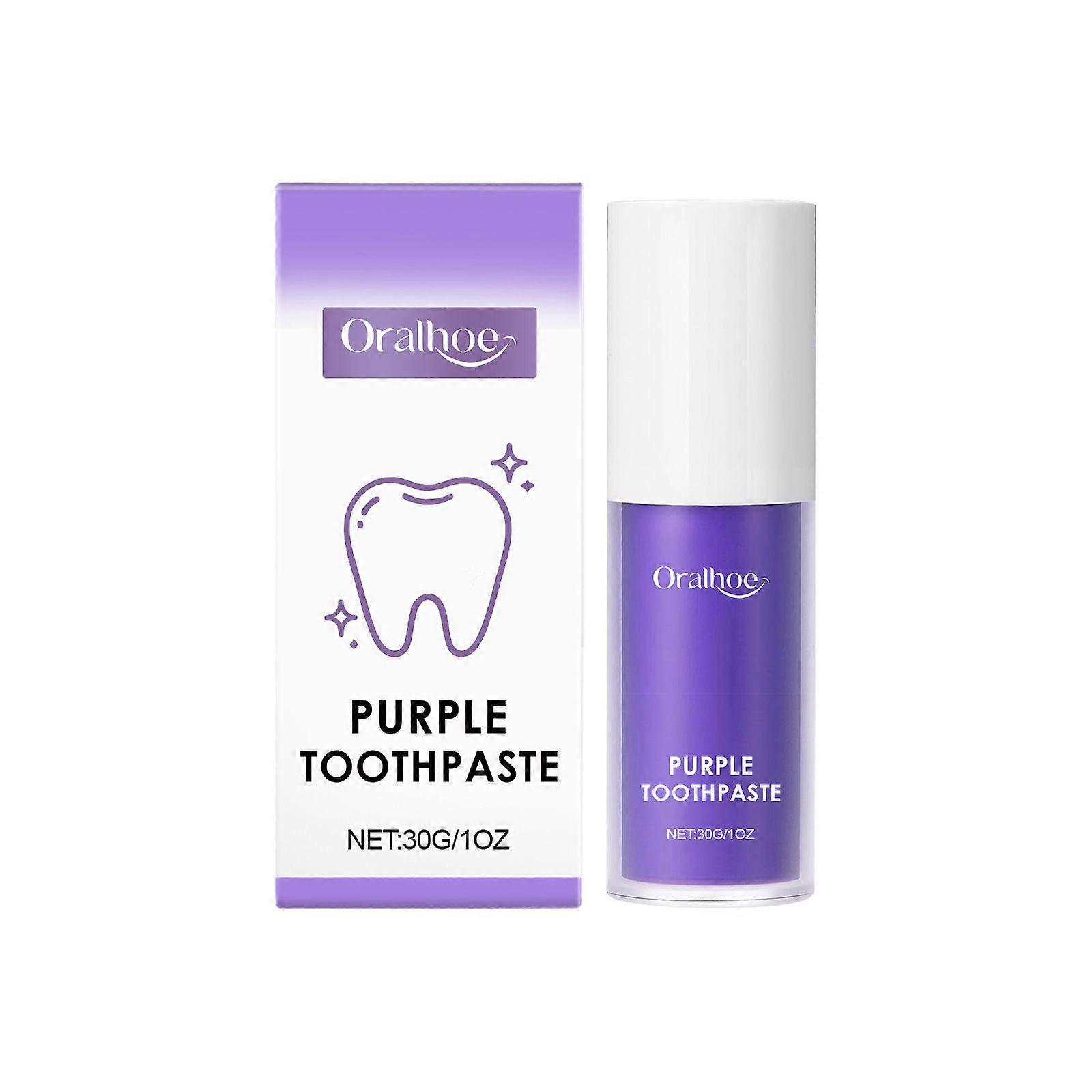 Purple Teeth Whitening Toothpaste, Whitening Toothpaste, Tooth Stain Removal, Purple Toothpaste for Teeth Whitening, Gentle Care of Gums