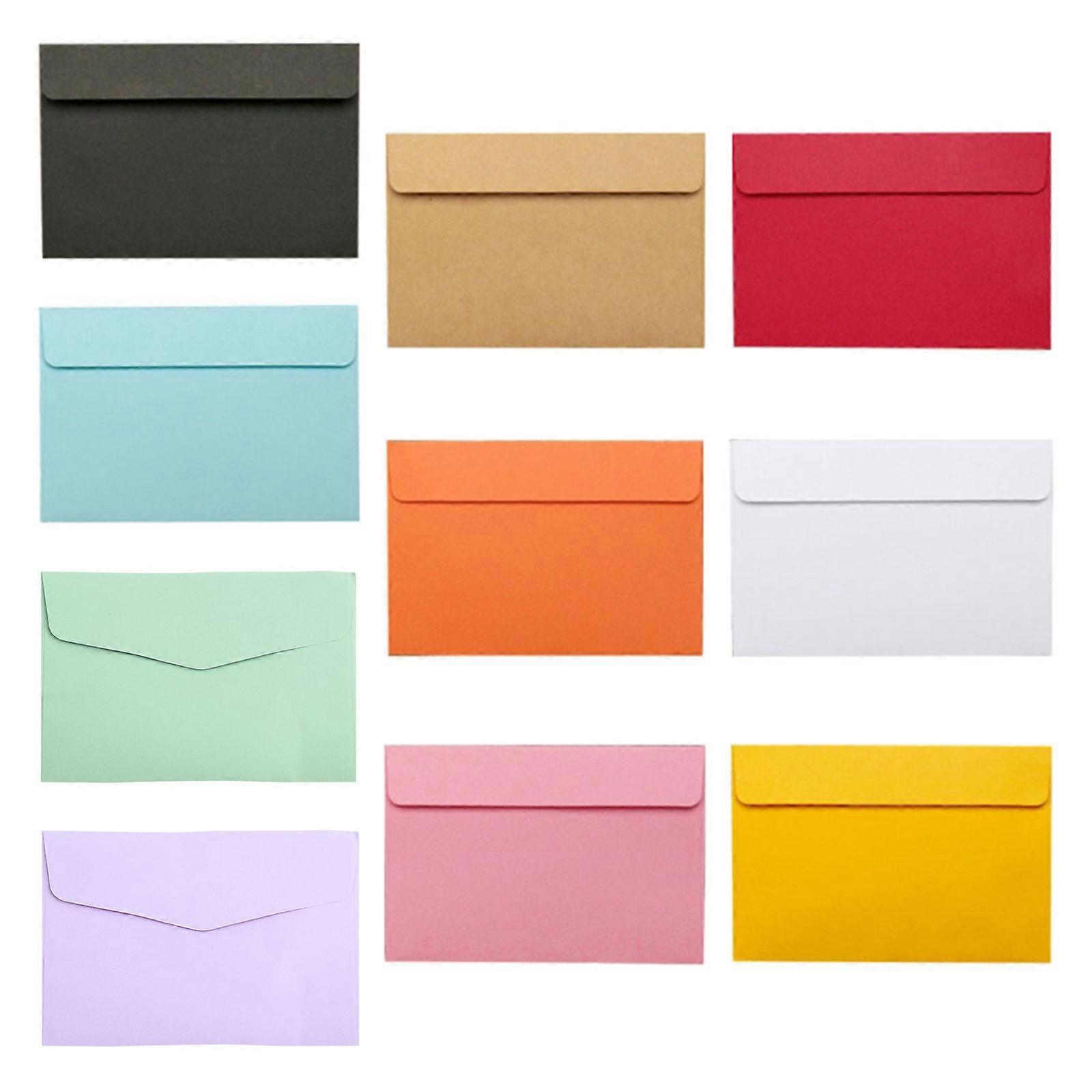 Set of 10 Sheets Vintage Stationary Paper 6'' x 4'' Colorful Envelopes Set for Wedding Greeting Cards Invitations Yellow