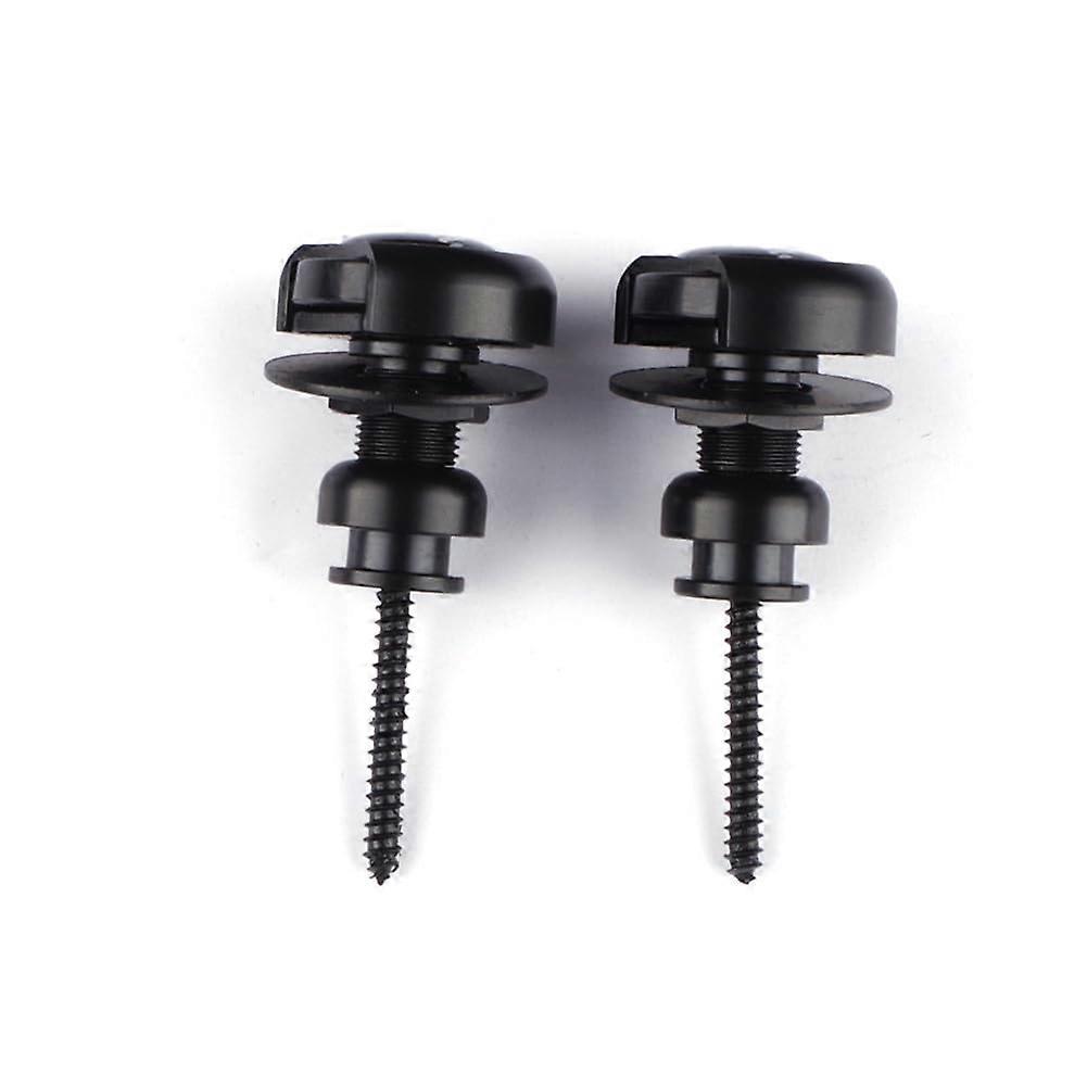 Guitar Bass Strap Lock System with Sproof Locking StrapLock Pegs - 3 Colors Available (Black)
