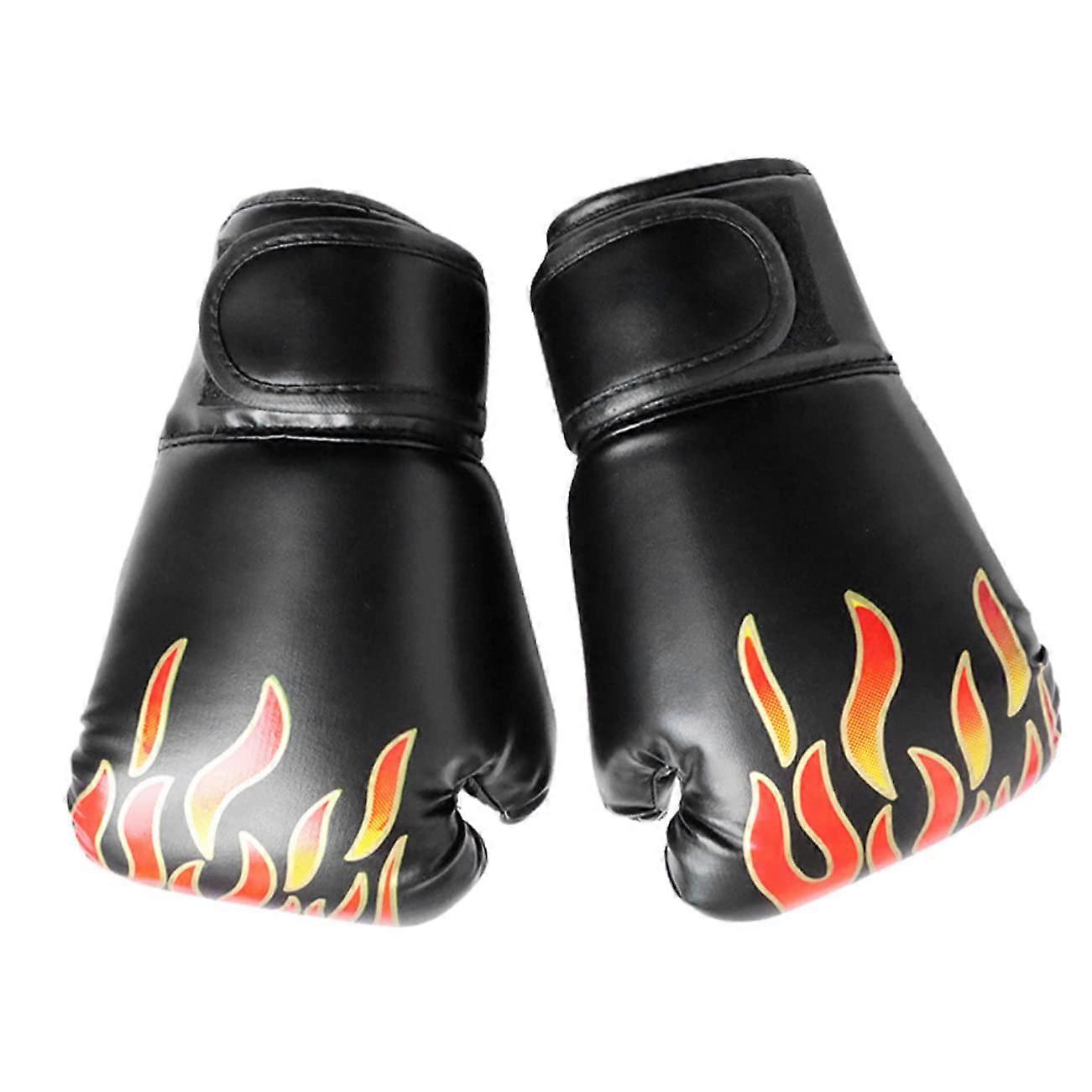 Boxing Gloves PU Leather Training Gloves for Sparring and Kickboxing, Comfortable Wrist Strap, Thai MMA Gear, 1 Pair