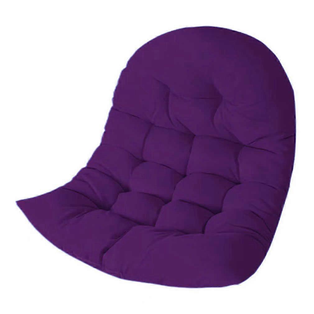 Eggshaped hammock cushion for rattan faux furniture, comfortable stylish replacement for relaxation.
