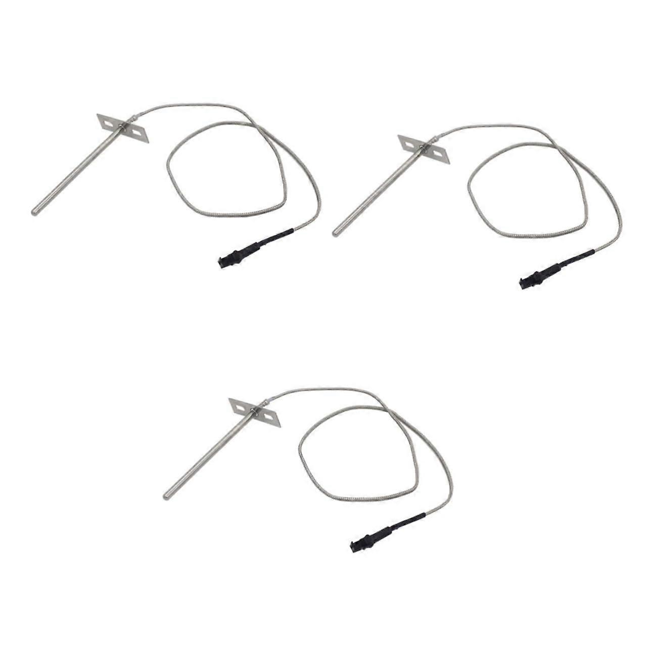 Oven Temperature Sensor, 3-Piece Replacement Grill Sensor Set, 10.5x5 cm, Silver, Universal Oven Fit