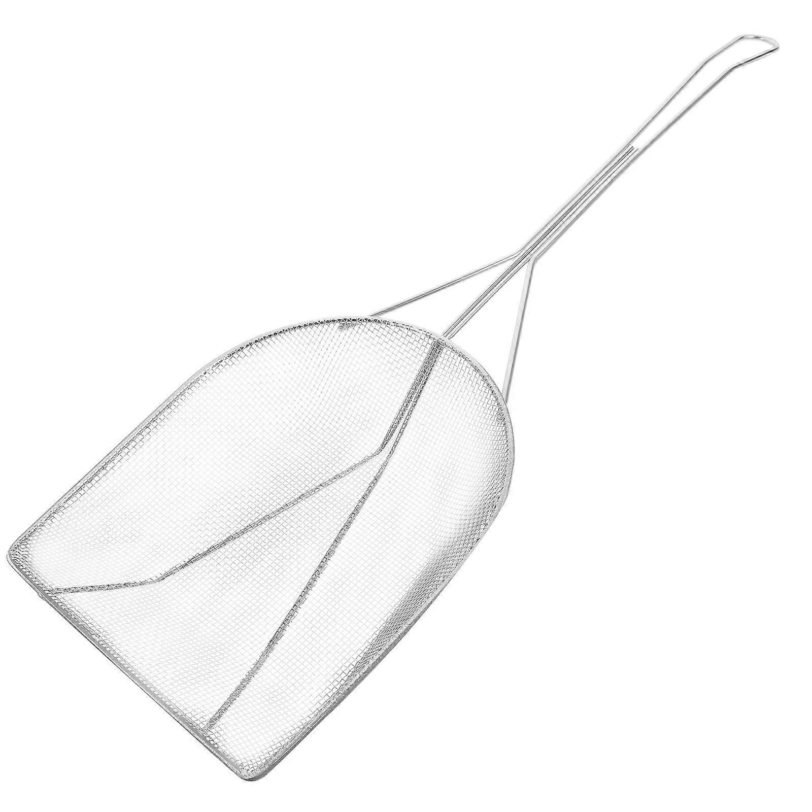 Stainless Steel Skimmer Ladle with Coarse Mesh Oil Filter Spoon for Efficient Fried Food Filtration – Compact Design for Easy Storage and Cleaning