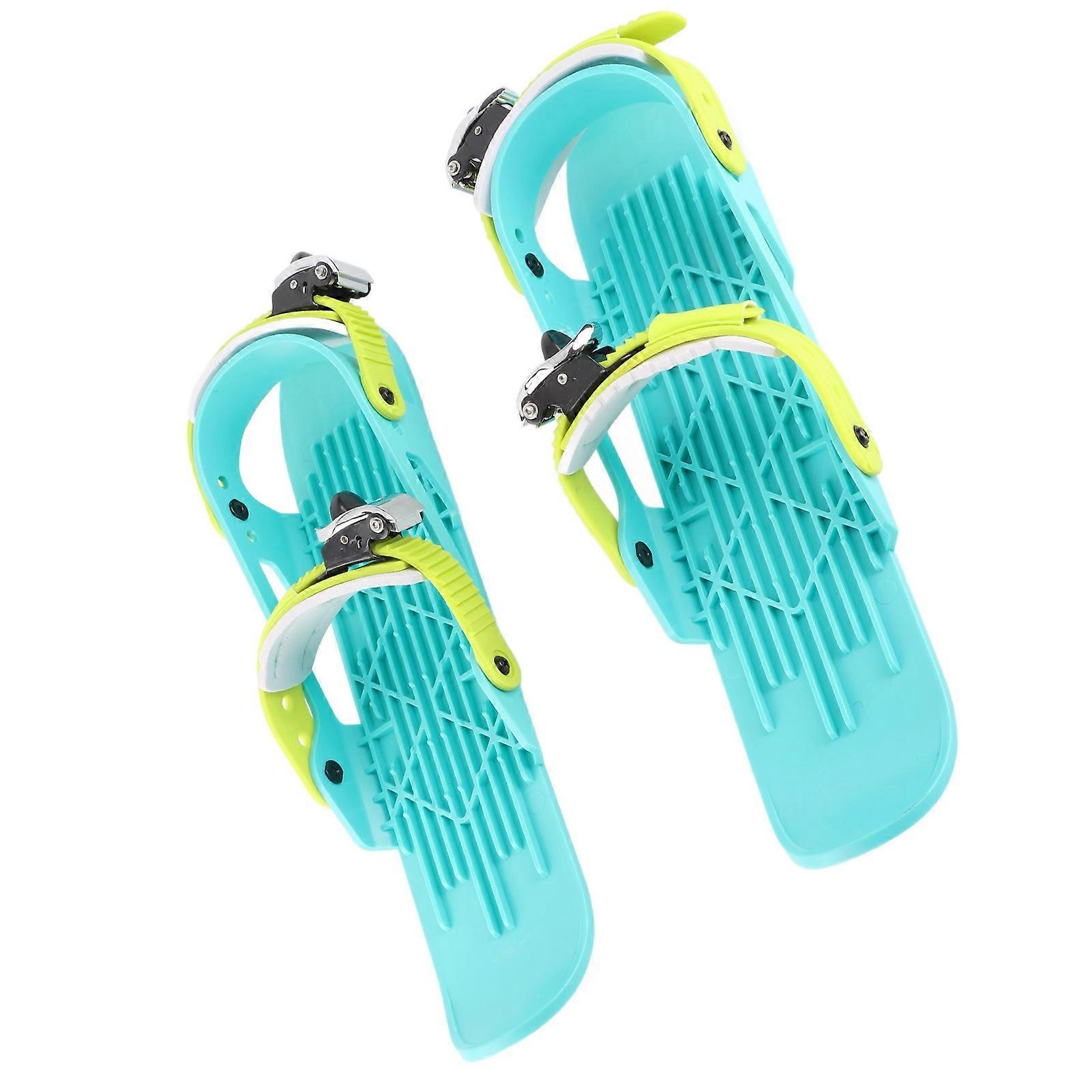 Mini Ski Skates Nylon Portable Adjustable Short Snow Skates Skiboard with Storage Bag for Winter Outdoor Sports S 30‑38 Size