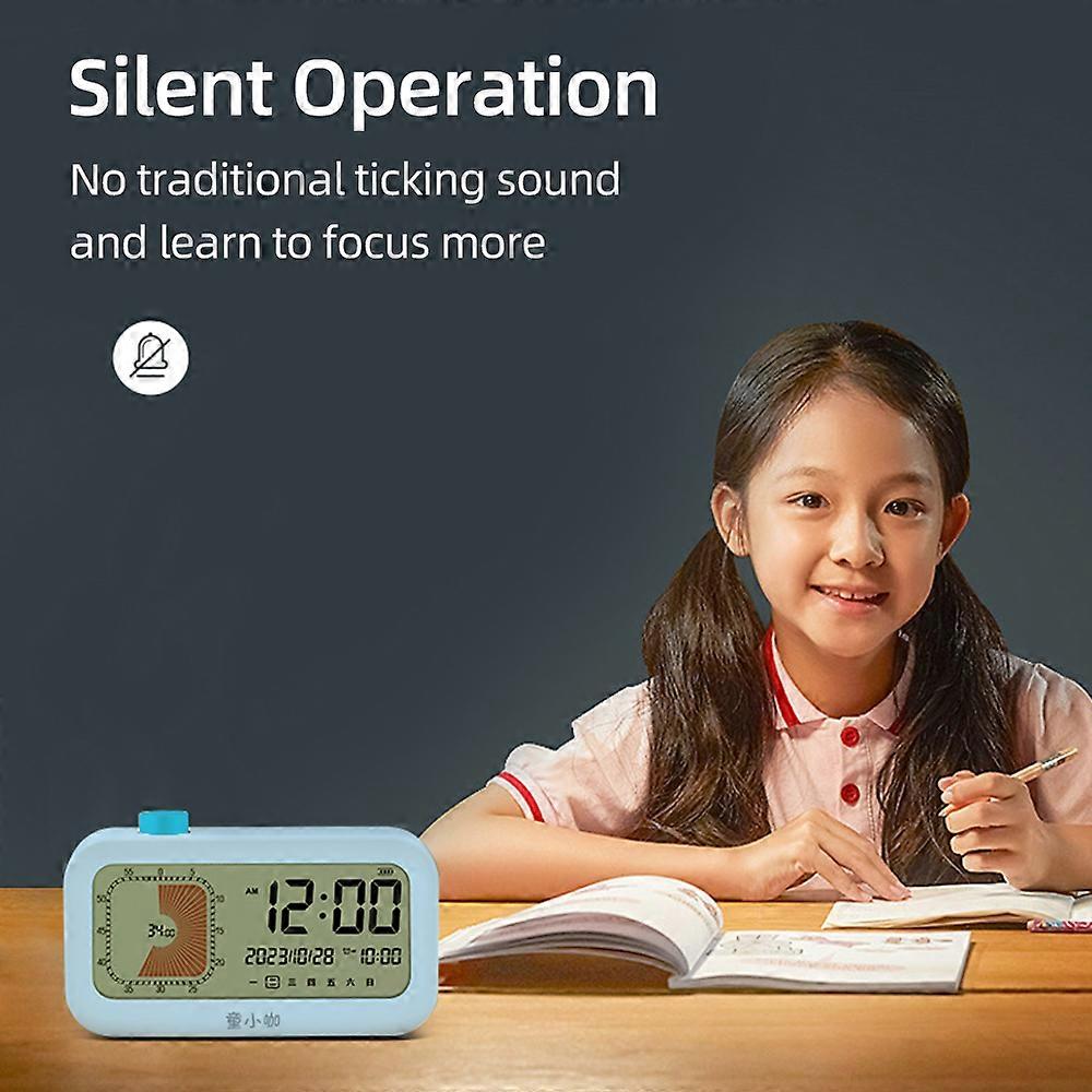 60 Minute Visual Timer Count Up/Down Function Clock with LCD Screen /Snooze Options /12 Hour Clock System/Week Display Silent Operation for Kids Kitc