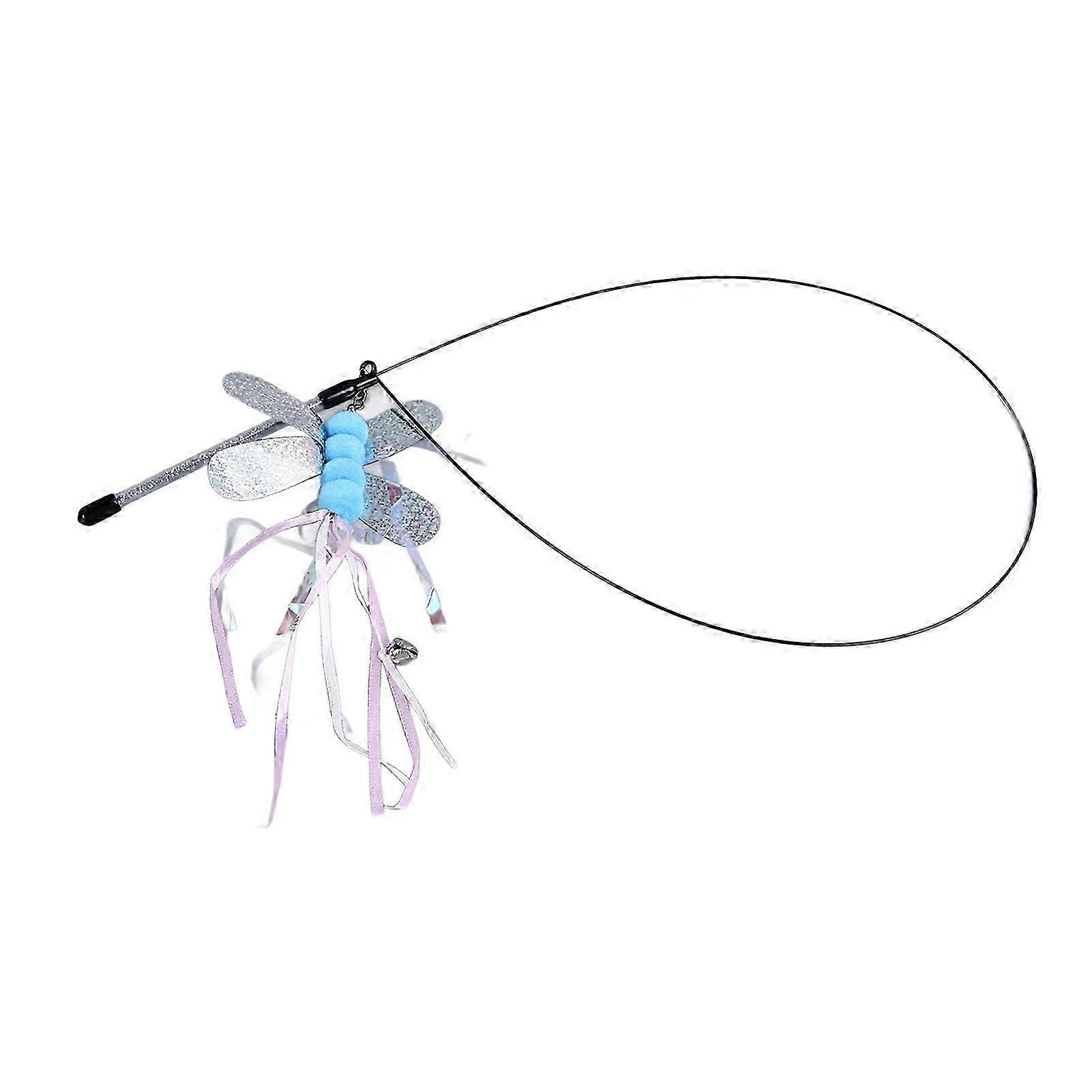 柔軟なワイヤーハンドルと猫と子猫のための鮮やかな餌のおもちゃを備えたインタラクティブな猫ティーザーワンド