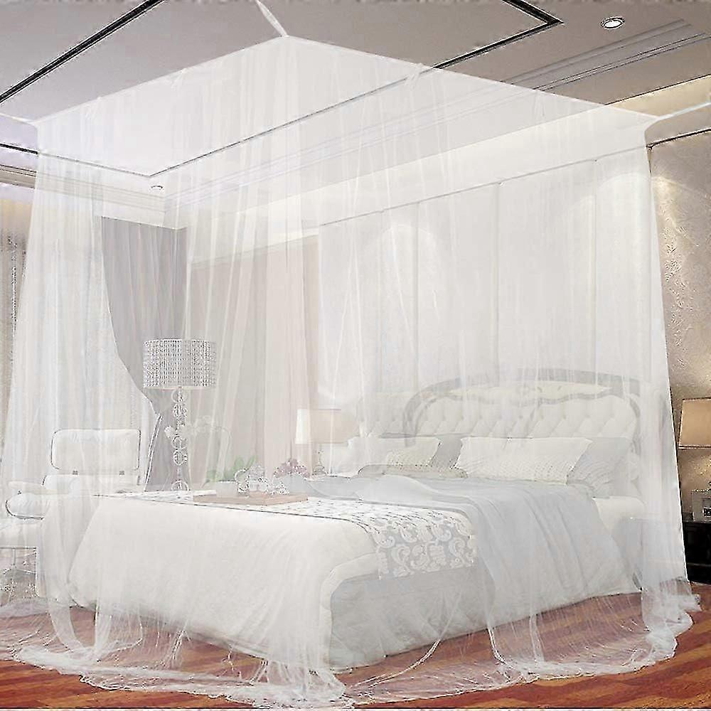 Mosquito Net, Large Square Mosquito Net for Extra Large Beds, Indoor and Outdoor Baldaquin Mosquito Net for Single and Double Beds, White, 220x200x180
