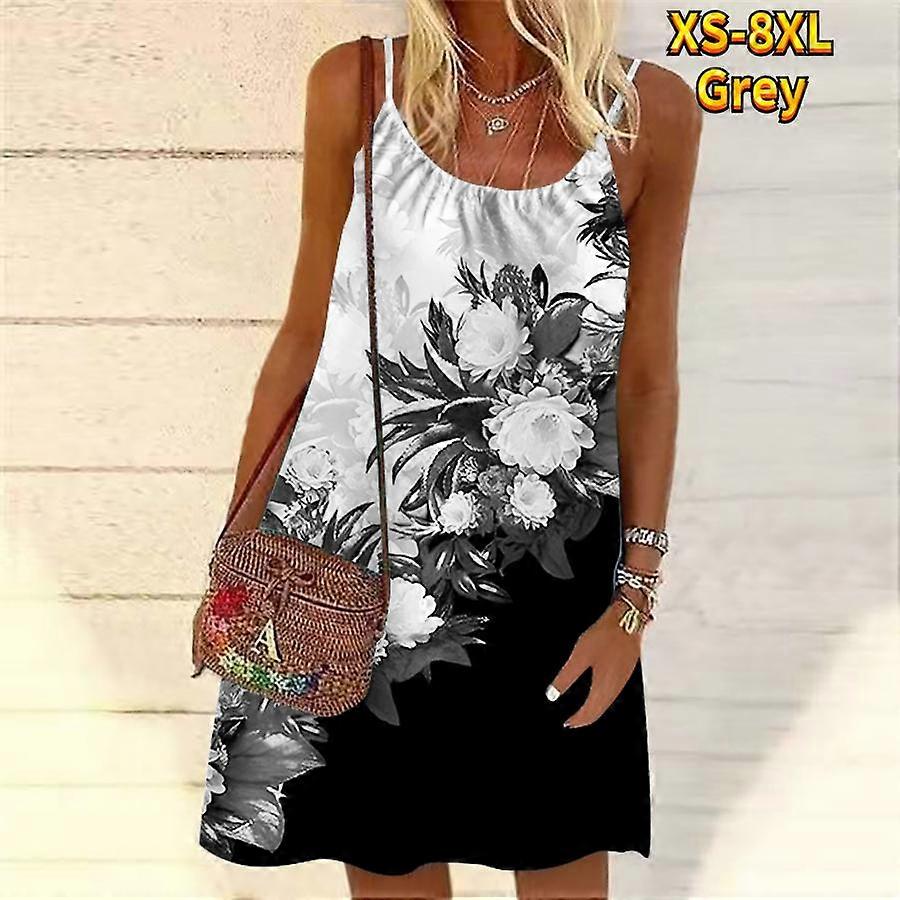 Women Flower Bewitching Anemone Printed Mini Dress Sleeveless Party Dress  Summer Beach Dress Sundress | Fruugo UK