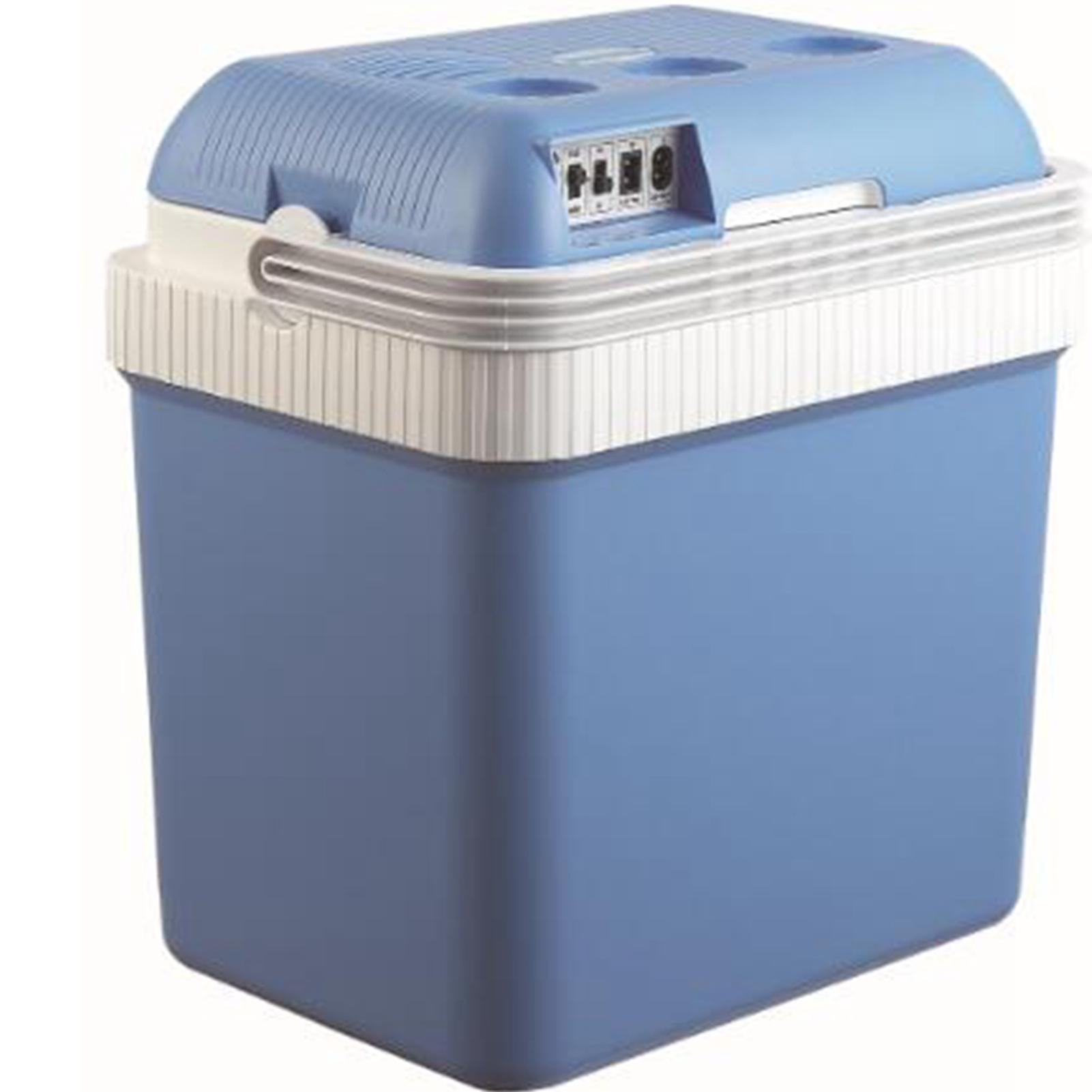 24L Portable Mini Fridge Blue White Dual-Use Car and Home Cooler Thermoelectric 110V US Plug Energy-Efficient Compact Design Durabl