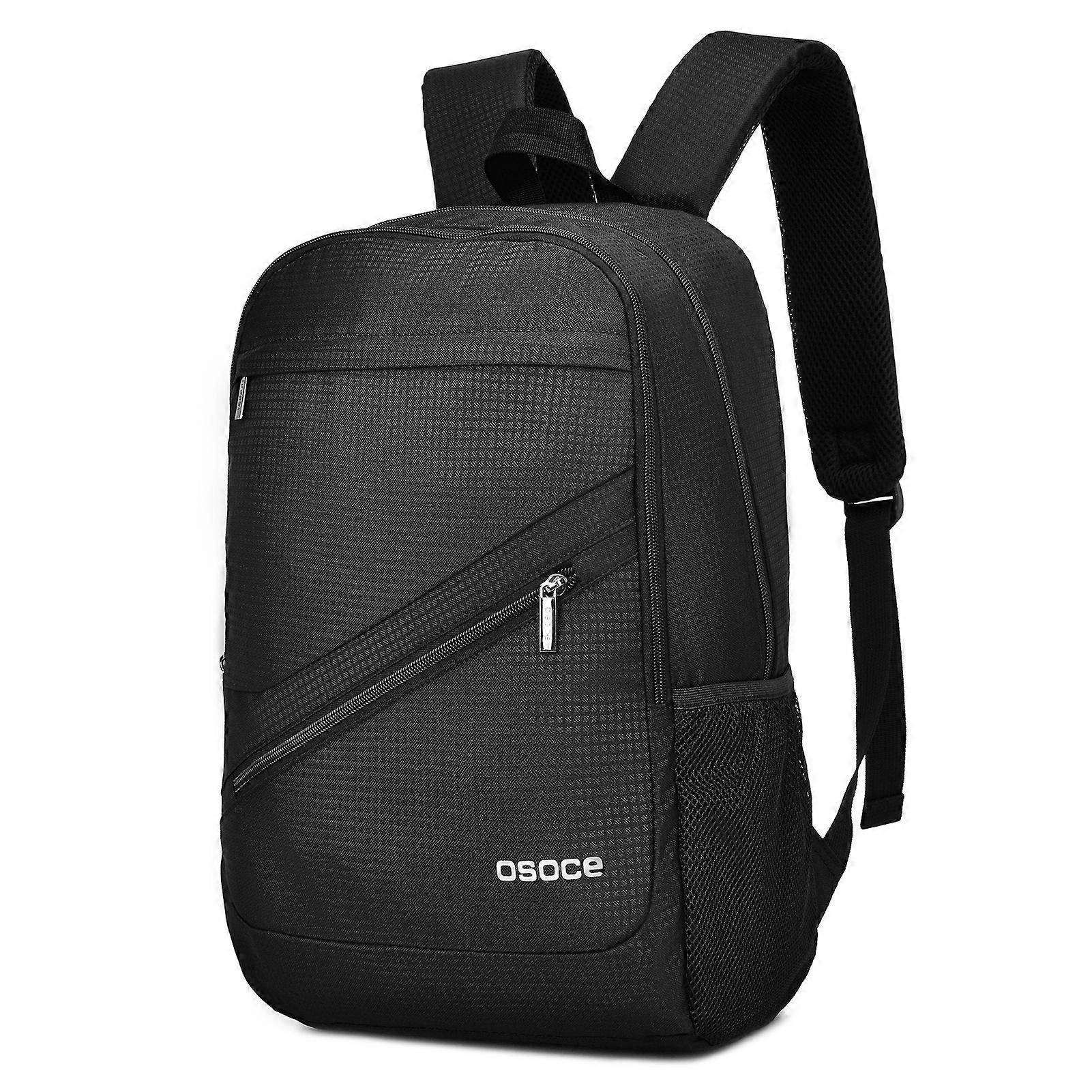 Large Capacity Black Backpack Lightweight Durable Fabric Multipurpose Design Adjustable Straps Comfortable Padding Suitable for Travel Office Schoo