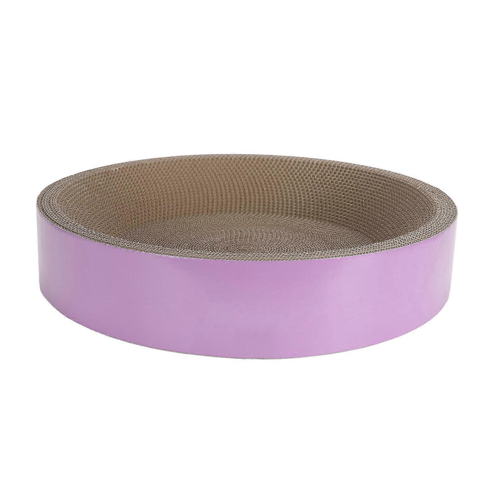Cat Scratch Bed Corrugated Cardboard Scratch Resistant Scratching Bowl Interactive Cat Scratcher Board for Home Violet 