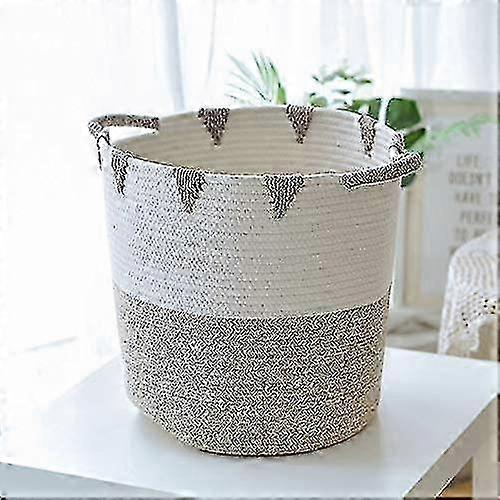 Cotton Laundry Hamper Foldable with Handles for Bedroom Bathroom 30x