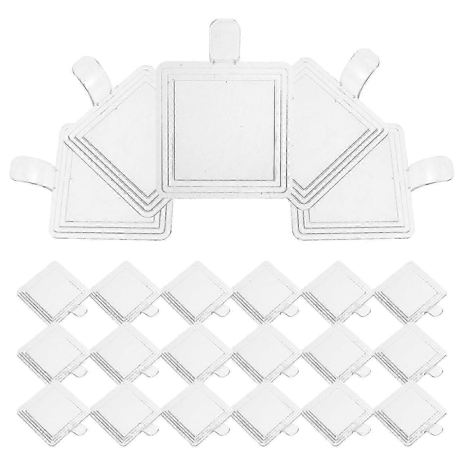 100pcs planches à gâteau en plastique épais avec poignées, bases de gâteau réutilisables 7x7x2.5cm