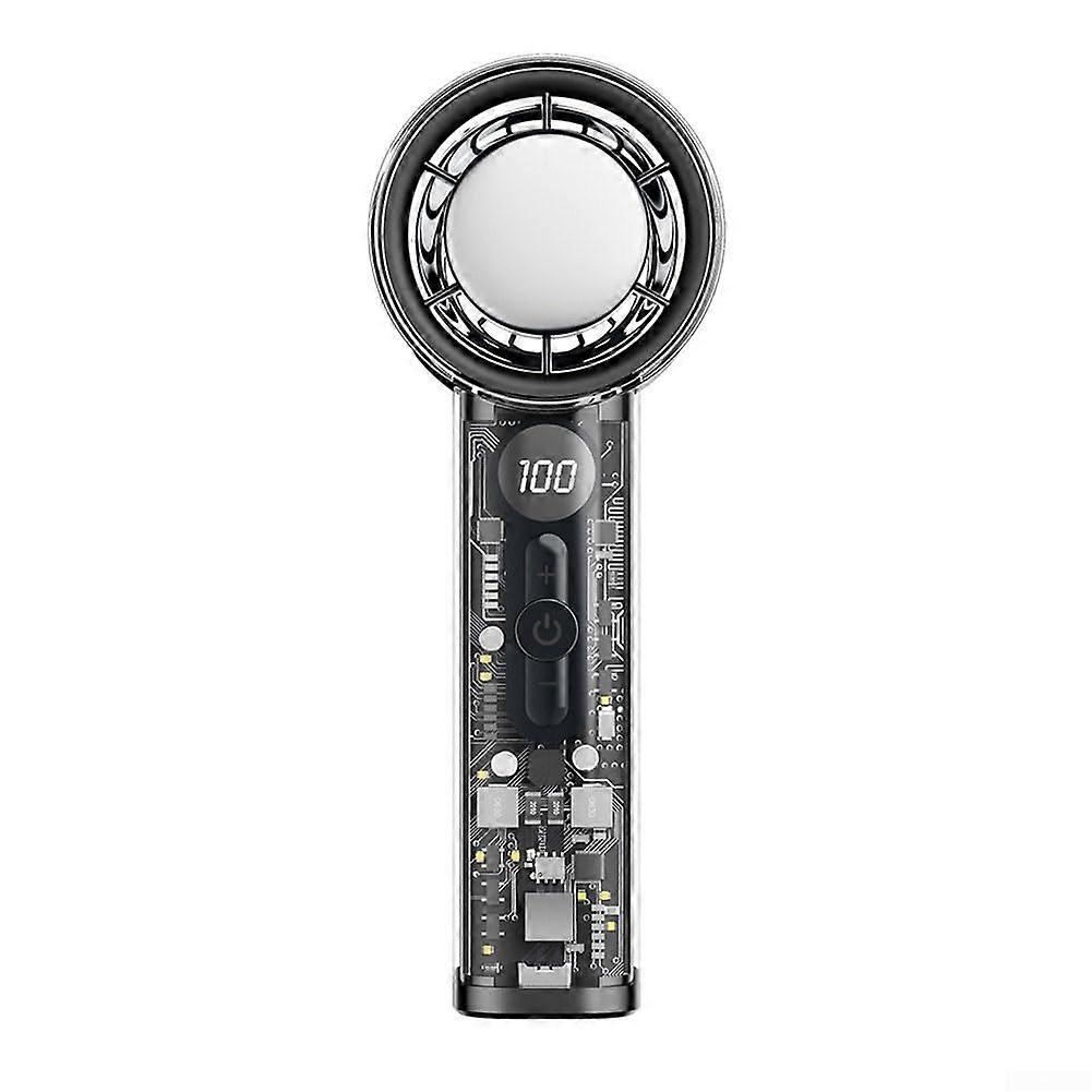 portable mini turbo fan with USB charger and various speed settings (black) Is black