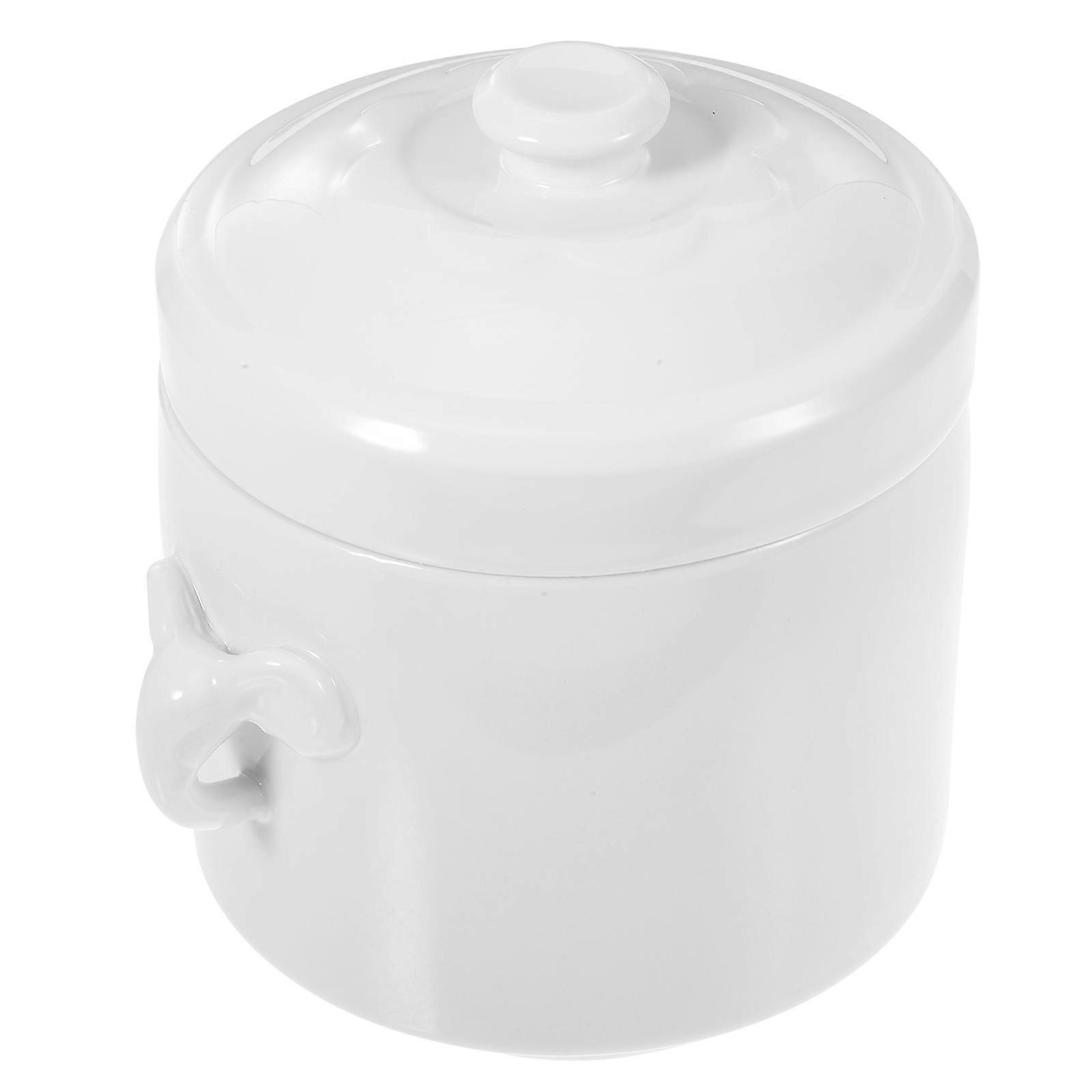 Ceramic Stewing Pot Soup Cup for Bird's Nest, Multi Function Steaming Bowl for Kitchen & Camping, Easy to Clean & Store