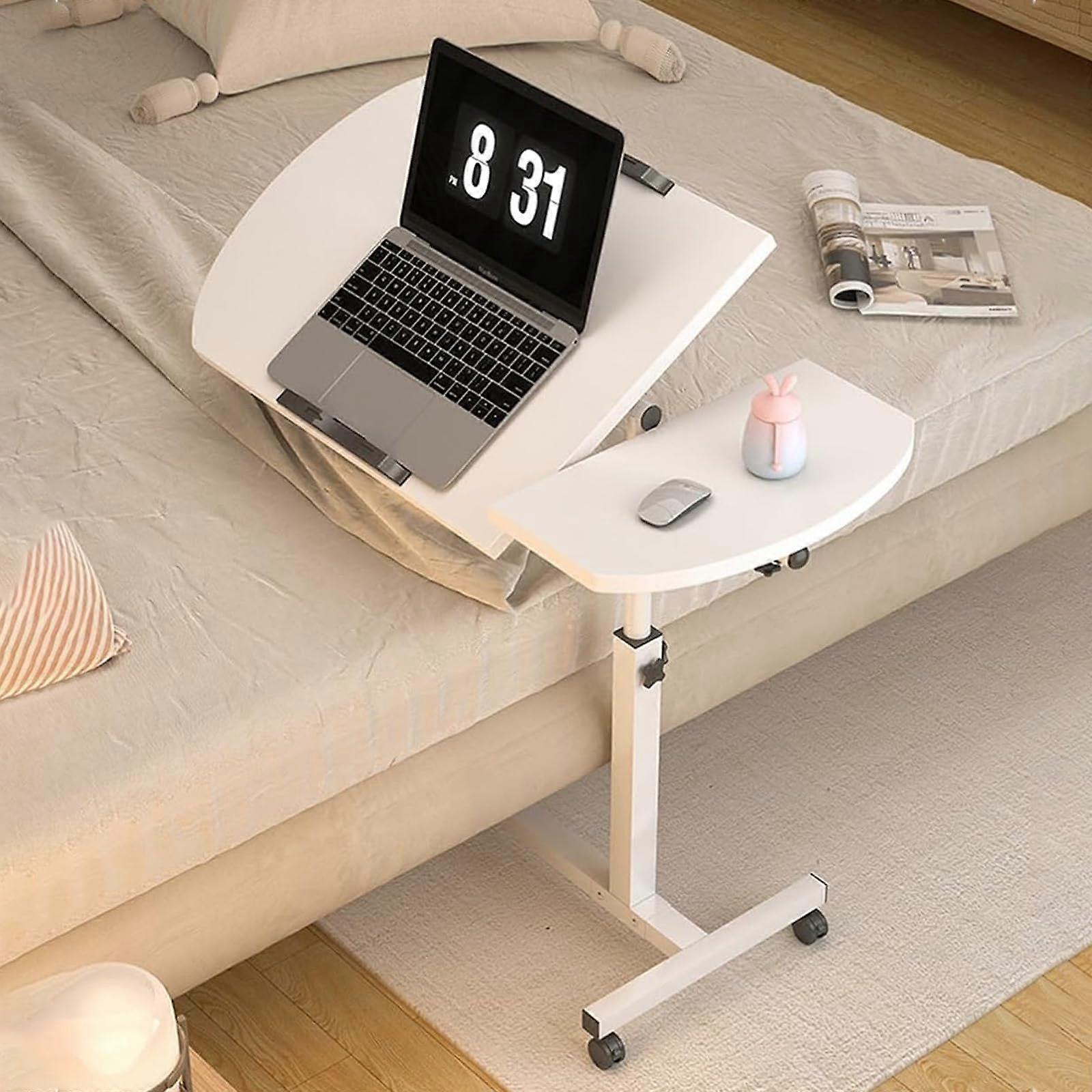 Laptop Stand On Wheels With Tilting 360 Degree Swivel, Space-Saving Rolling Desk Cart For Home, Office, Hospital