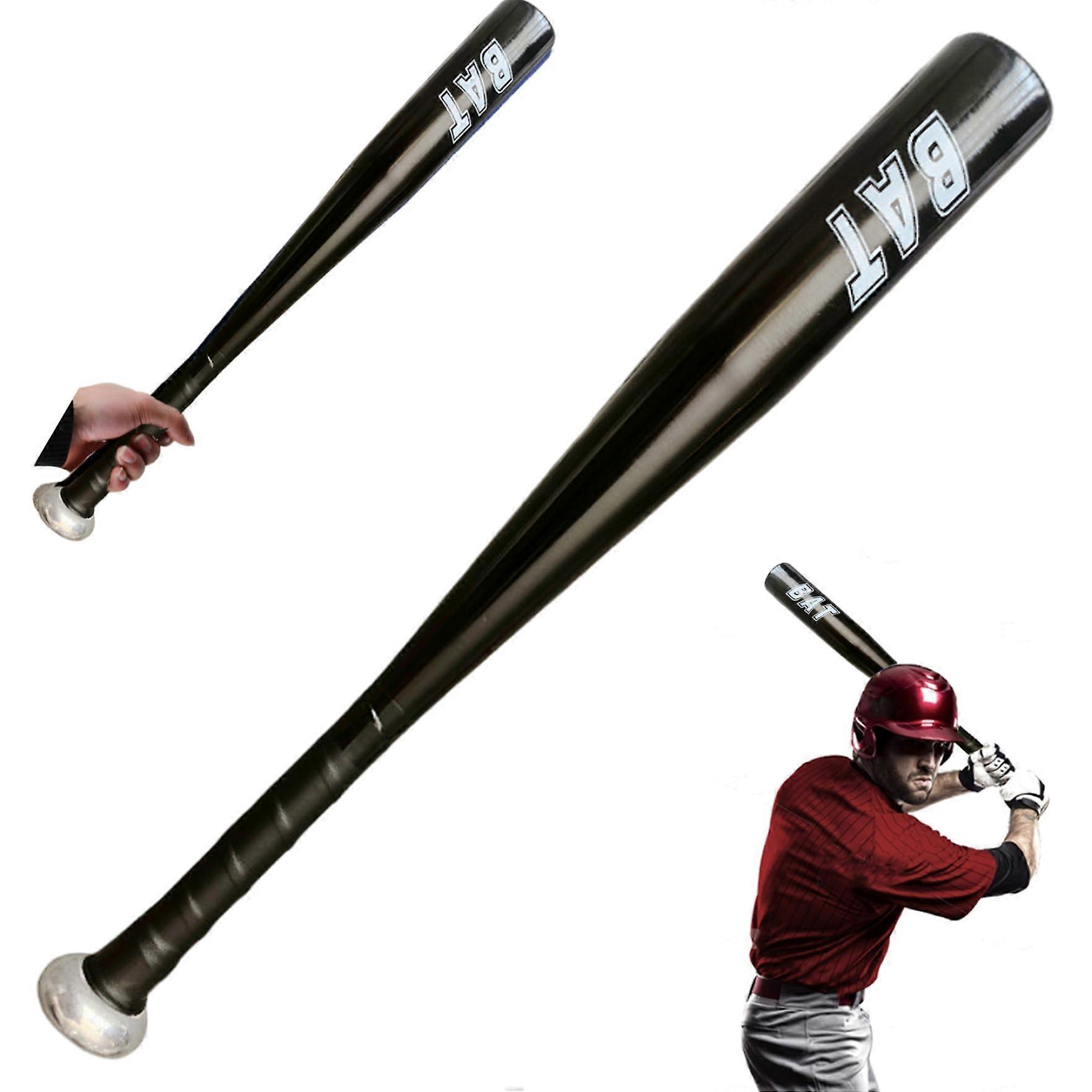 مضرب بيسبول من الألومنيوم للأطفال والكبار مقاس 20 بوصة مضرب بيسبول مع قبضة ملفوفة استبدال معدات الإضاءة للتدريب أسود