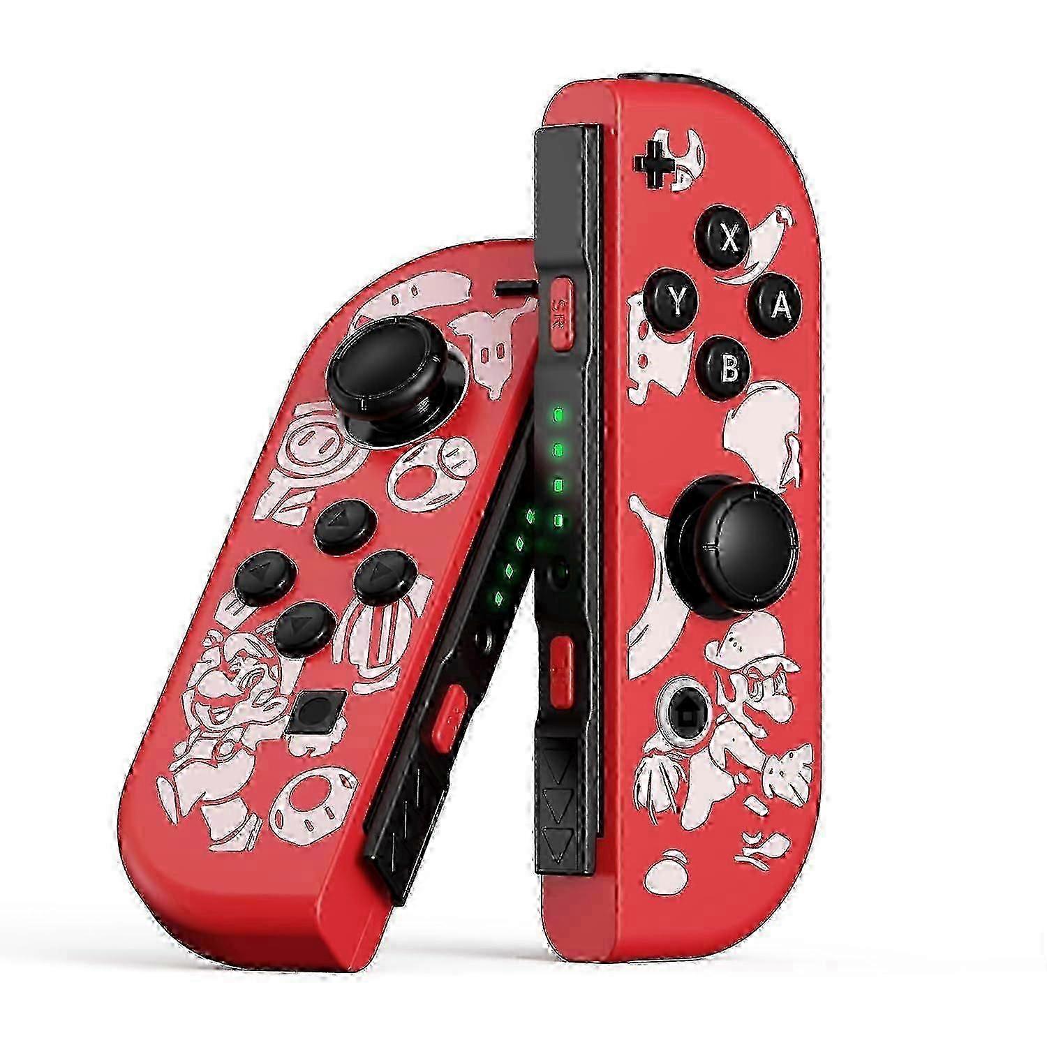 Til Nintendo Switch L / R controllere med dobbelt vibration Wake Up Motion Control Cool Gaming Controller Mario Edition