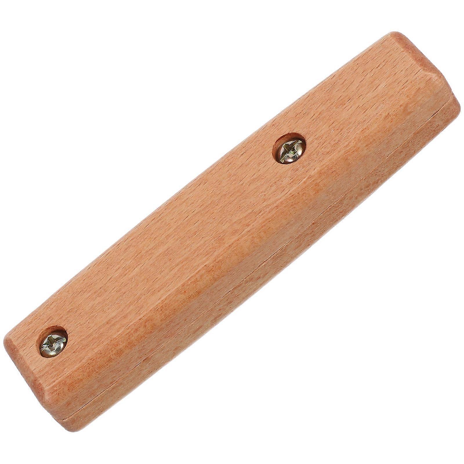 Nonslip Grip Spatula Handle Removable Anti-Scald Wooden Replacement 1Pcs For Cooking Khaki 11.00X2.50X1.60CM Square Screw Hole Spacing 65mm