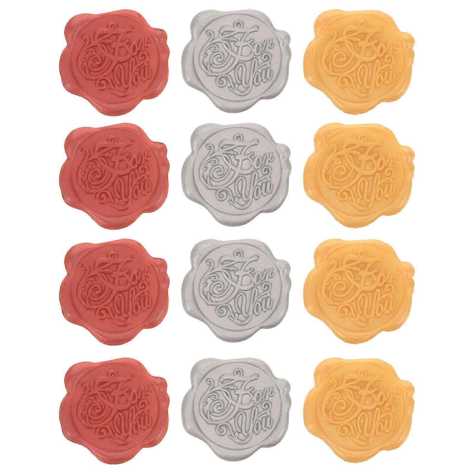 Wax Seal Stickers For Envelopes Square Gold Sealing Wedding Invitations 12Pcs
