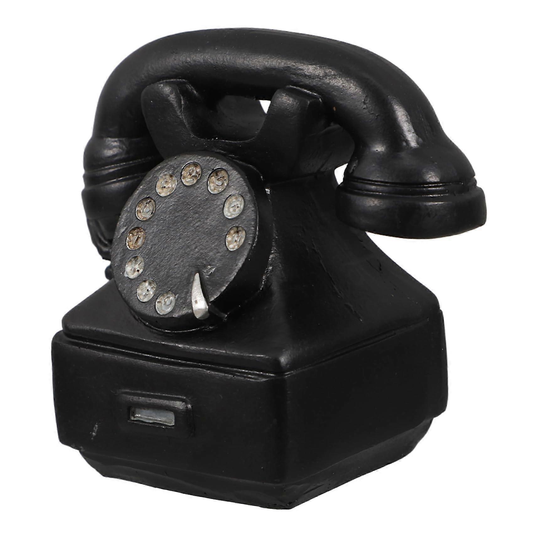 Retrotelephone ornament made of artificial resin Vintage telephone prop for home decoration and photo shoot Lifelike details for desks and shelves